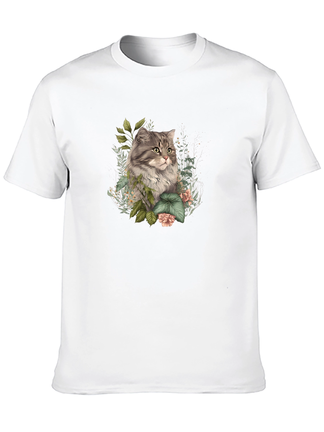 Black Floral Cat Graphic Tee - Stylish Comfort view 10