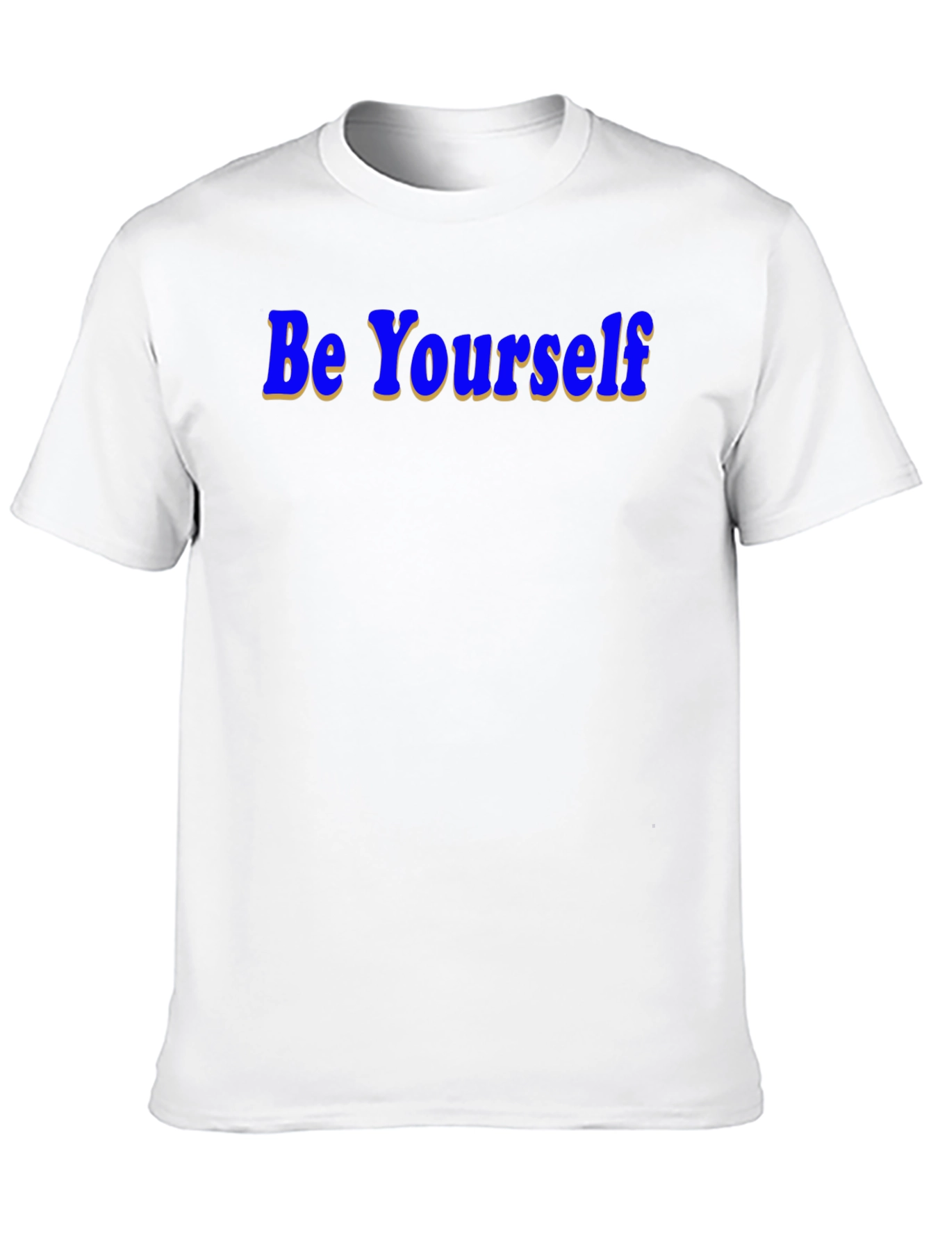 Black Be Yourself T-Shirt - Blue Graphic Design on Black view 10