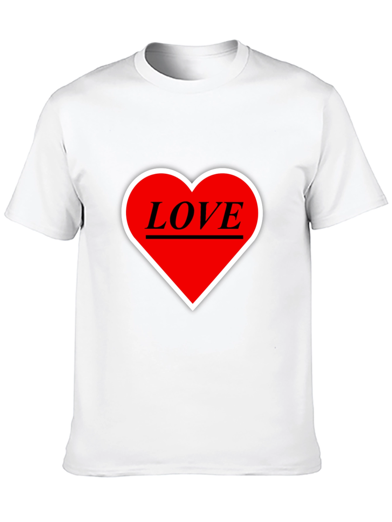 Black Love Heart Graphic Tee - Black Cotton T-Shirt view 10