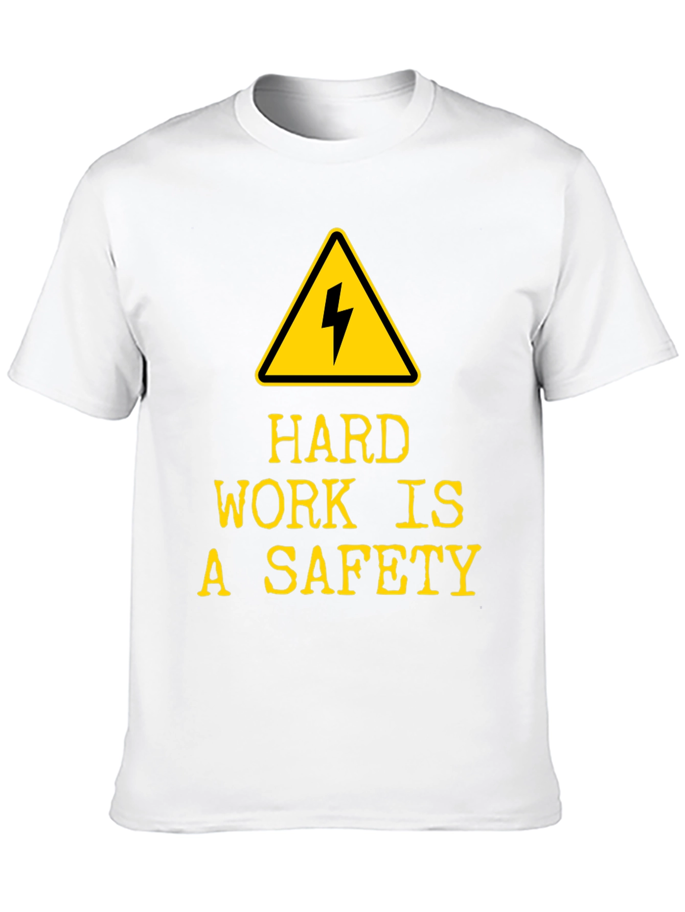 Black Hard Work is A Safety T-Shirt - Black view 10