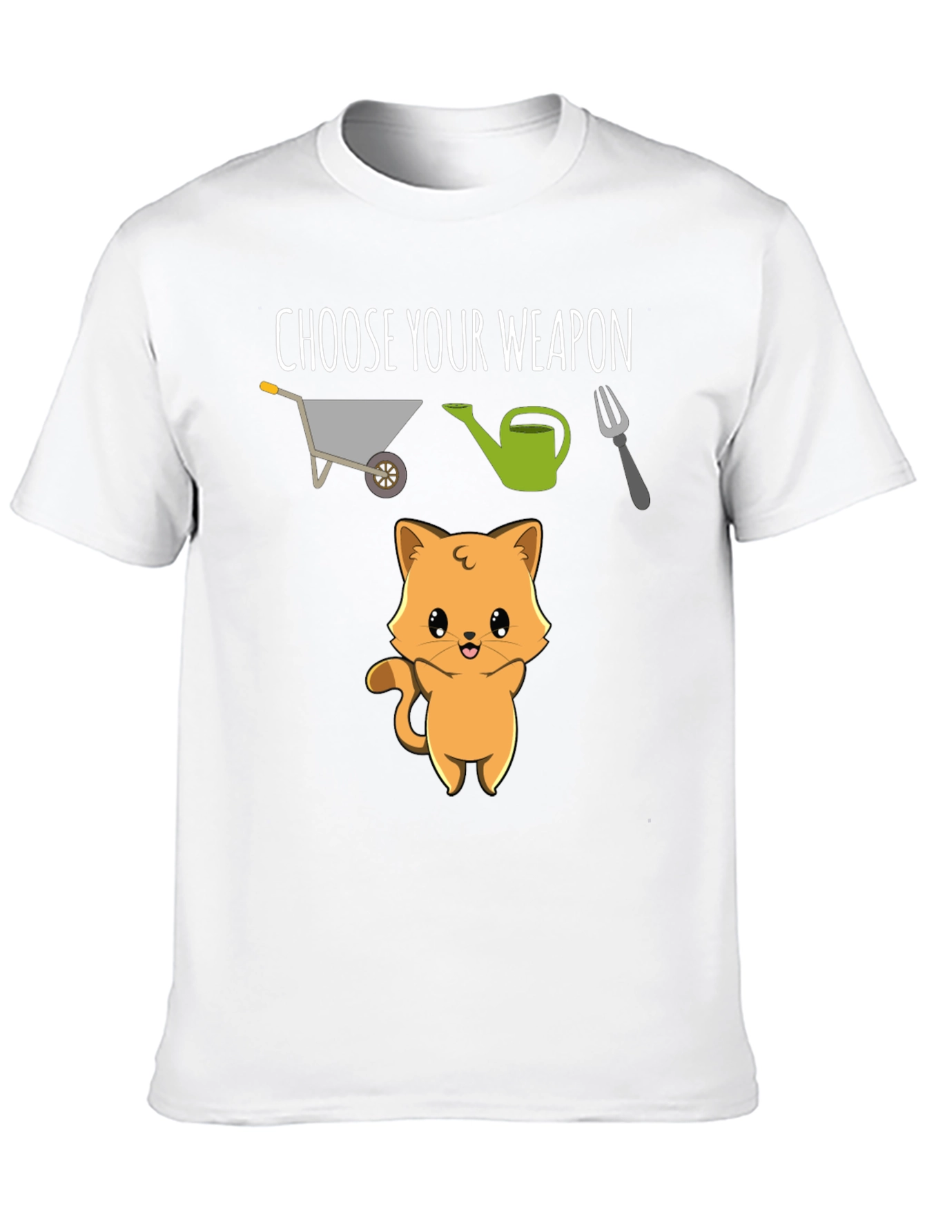 Black Choose Your Weapon Cute Cat T-Shirt view 10