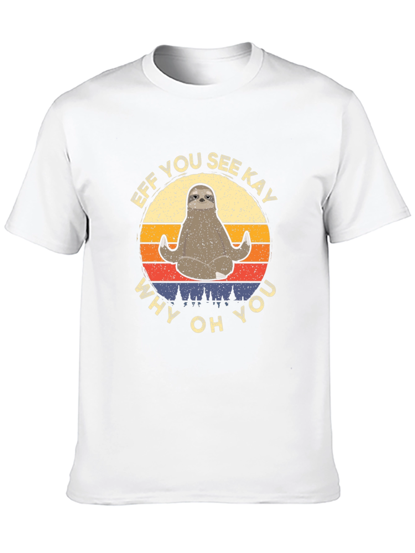 Black Funny Sloth Yoga T-Shirt - Eff You See Kay view 10