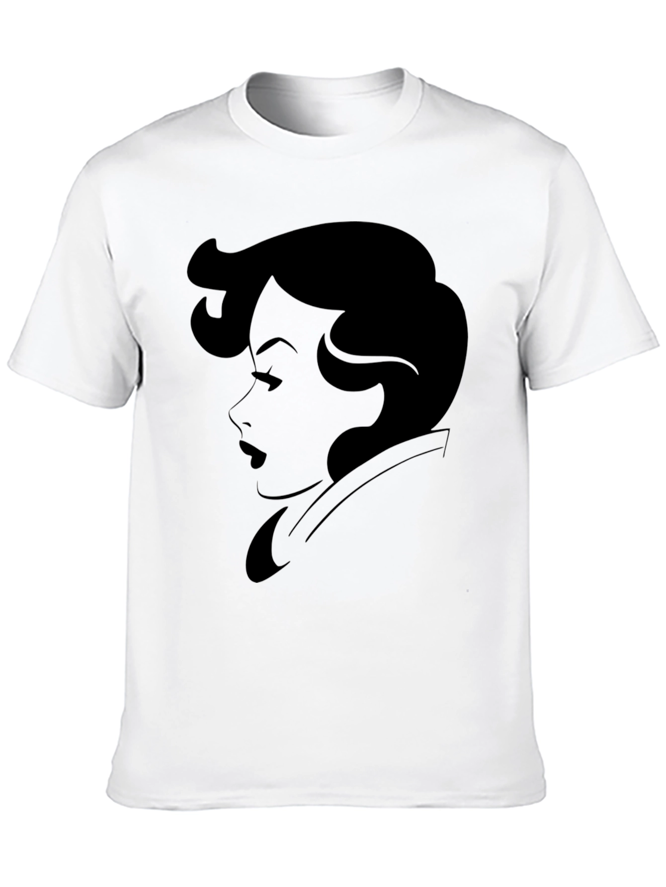 Black Retro Woman Silhouette Black T-Shirt view 10