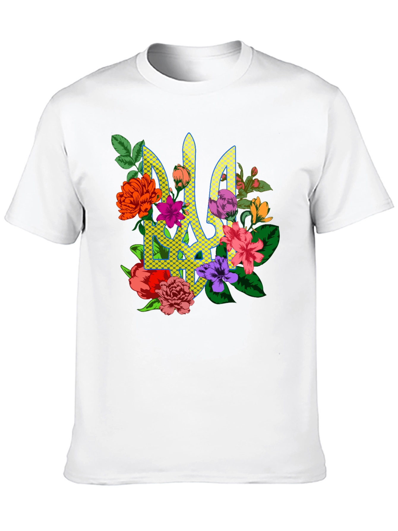 Black Floral Ukraine Emblem T-Shirt view 10