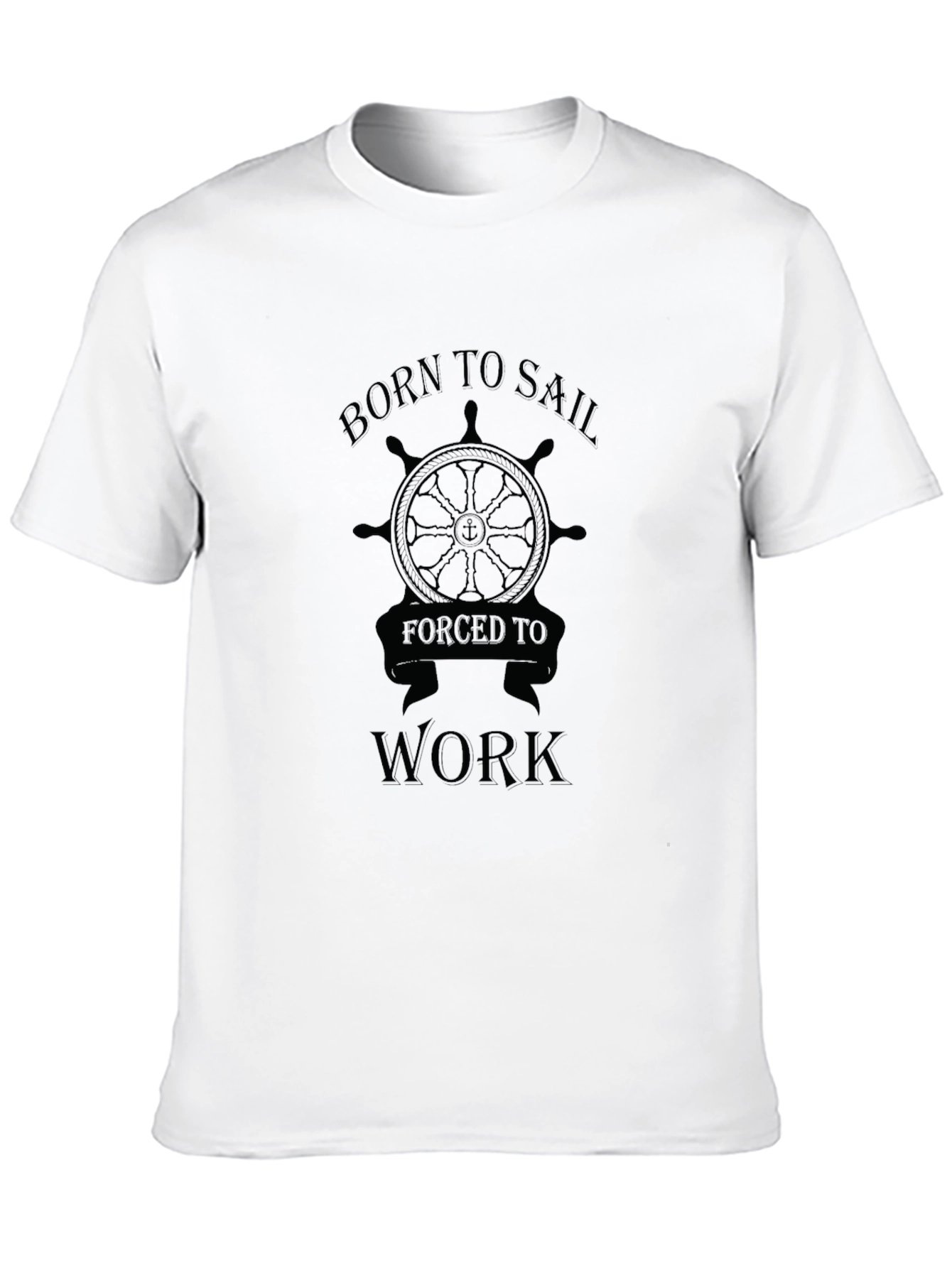 Black Born To Sail T-Shirt - Nautical Style Tee view 10