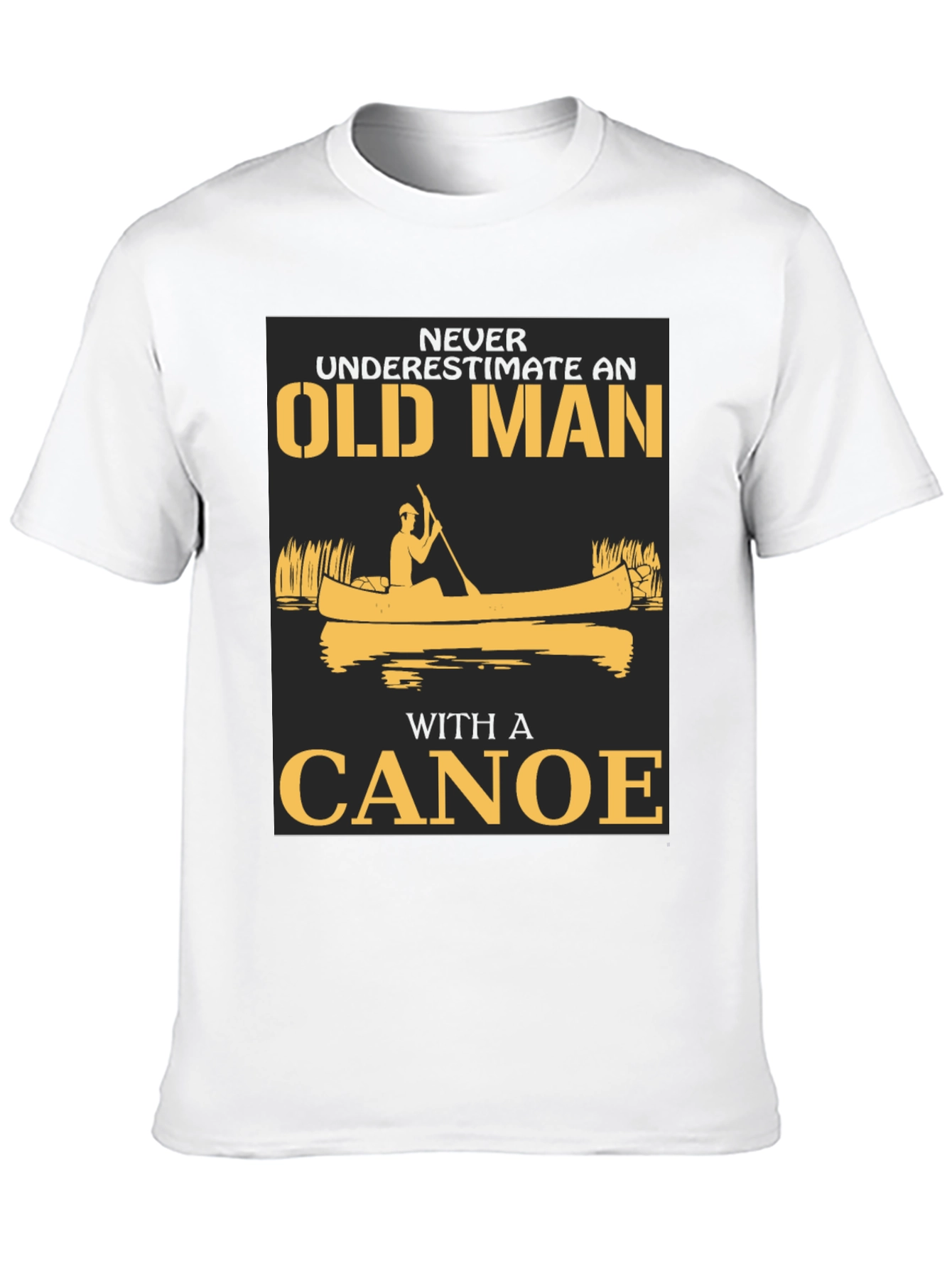 Black Old Man Canoe Graphic Tee - Black Cotton Blend view 10