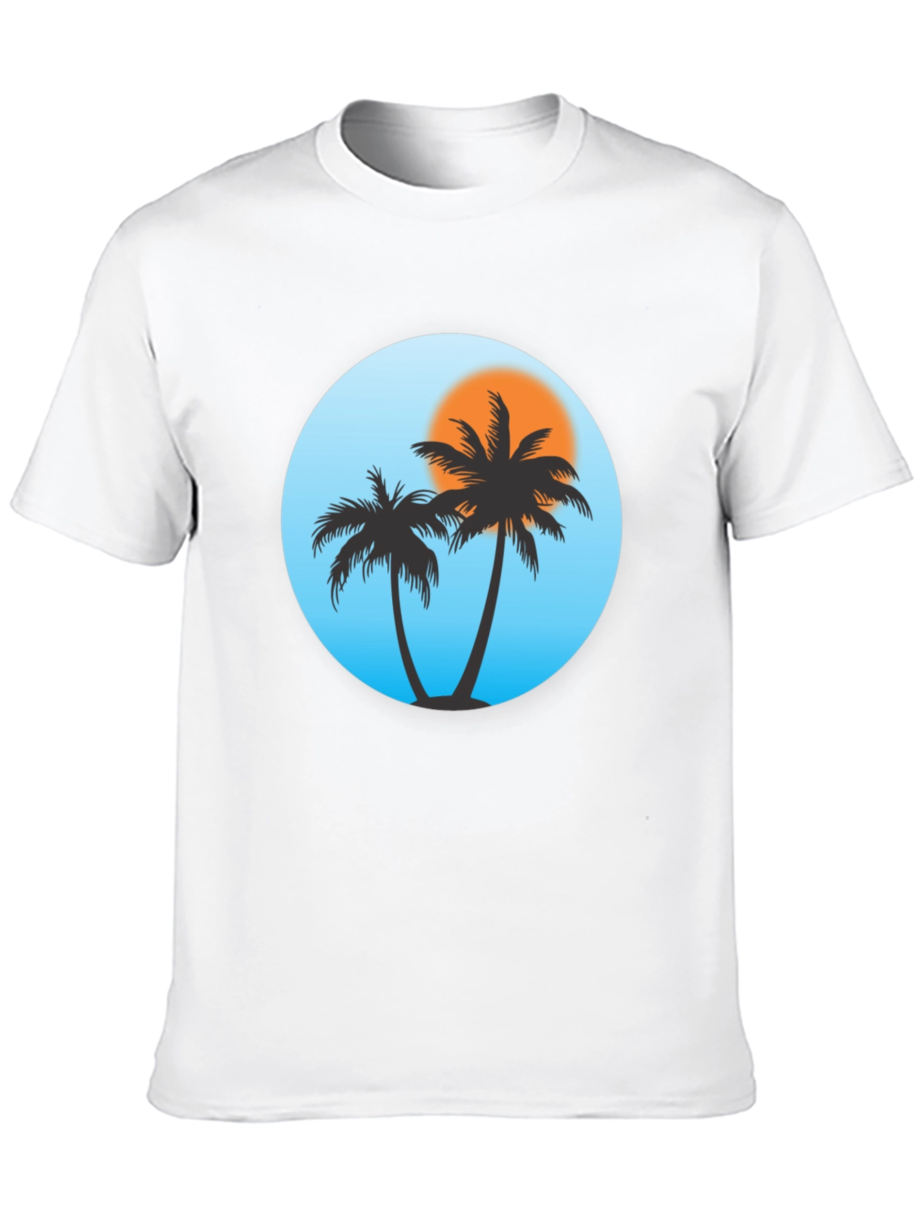 Black Tropical Palm Tree Black T-Shirt view 10