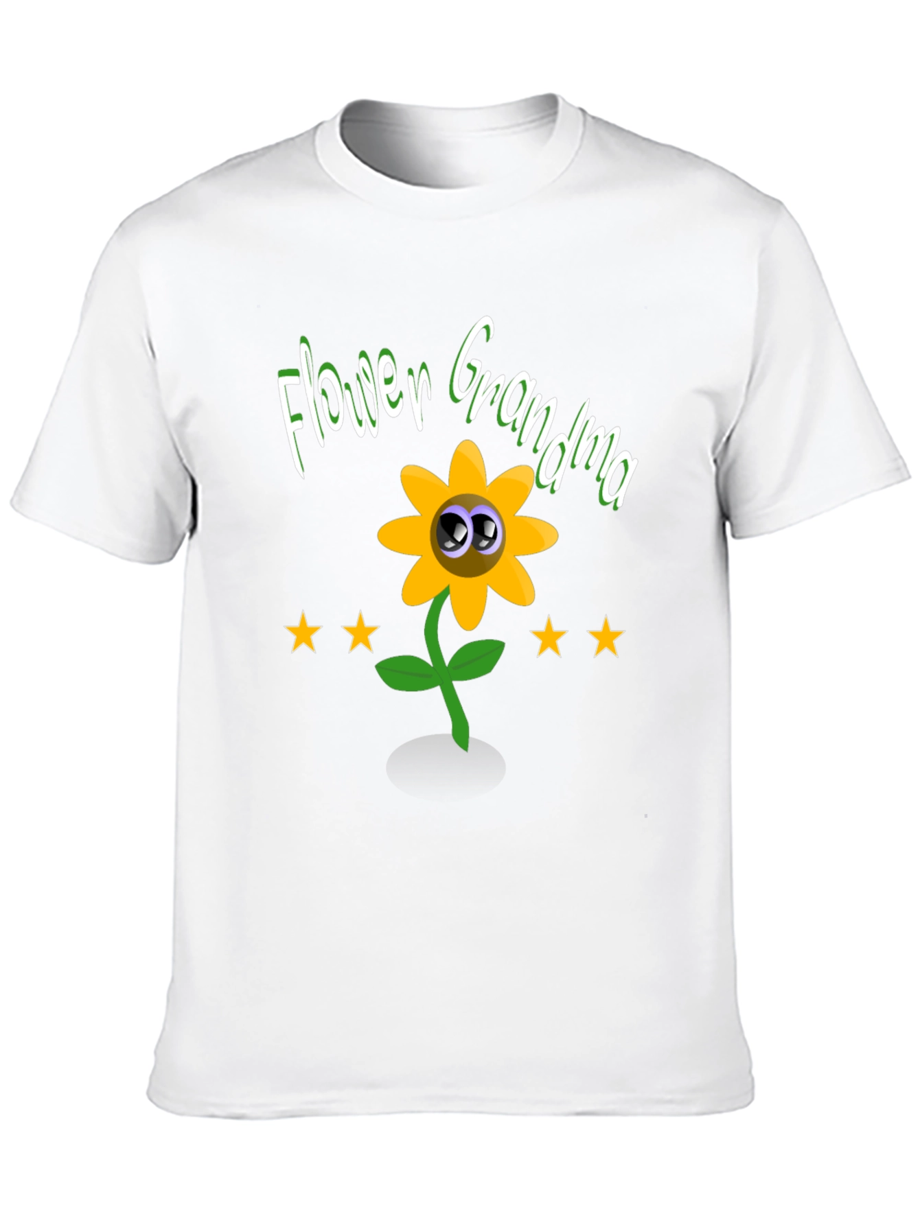 Black Flower Grandma T-Shirt - Cute Cartoon Sunflower Tee view 10