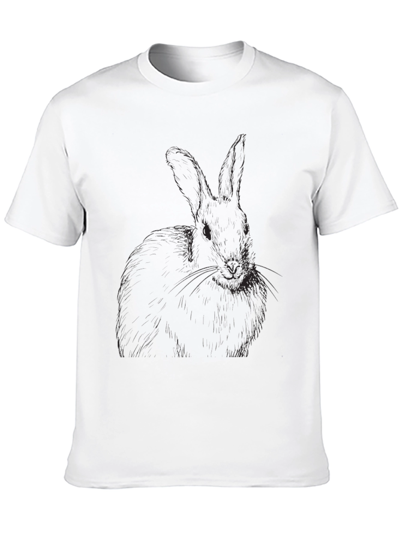 Black Men's Black Rabbit Graphic T-Shirt view 10