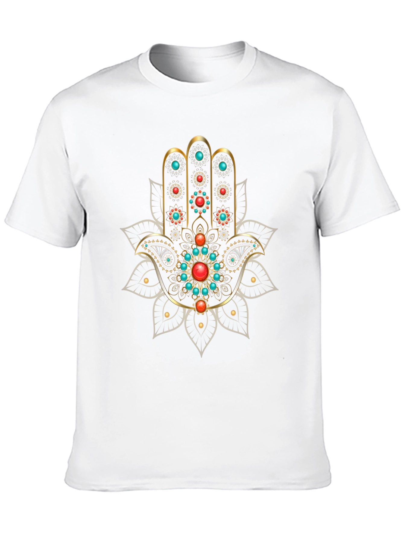 Black Hamsa Hand Graphic Print Black T-Shirt view 10