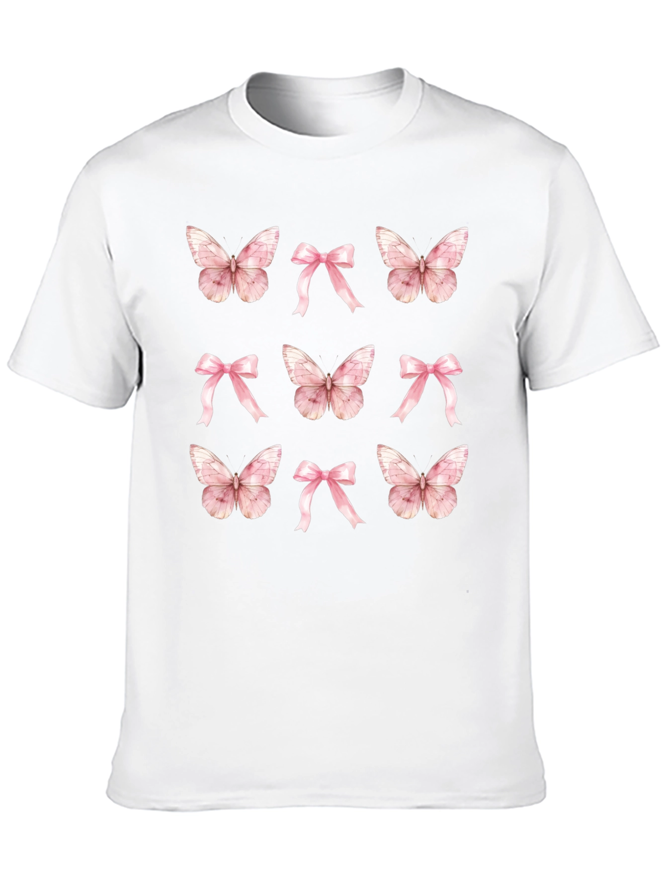 Black Butterfly & Bow T-Shirt - Cute Casual Top view 10