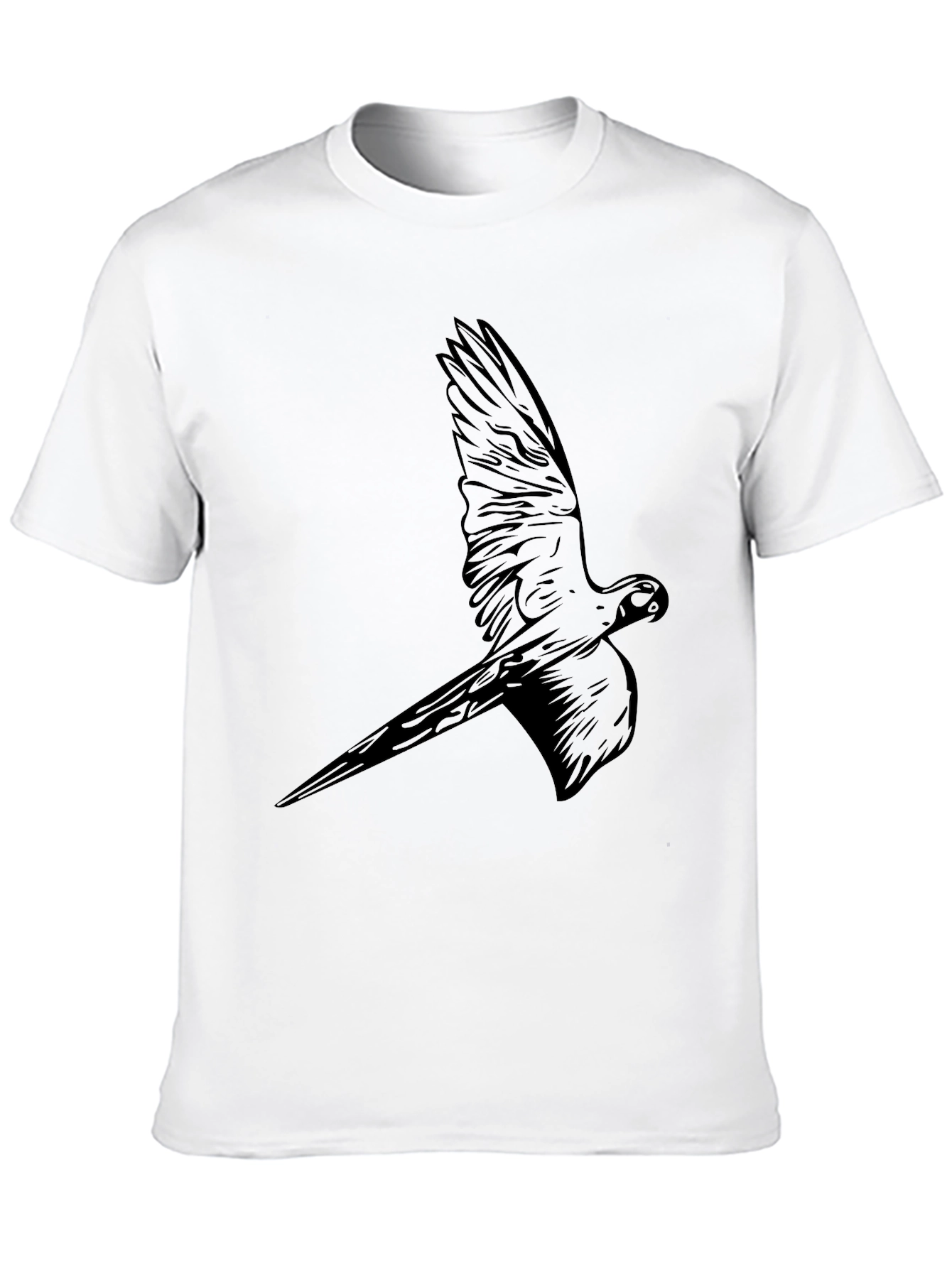 Black Black Parrot Graphic Tee - Stylish Bird Design view 10