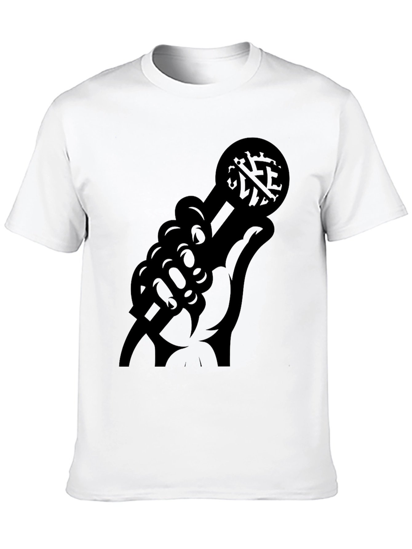 Black Graphic Microphone Hand T-Shirt - Black view 10