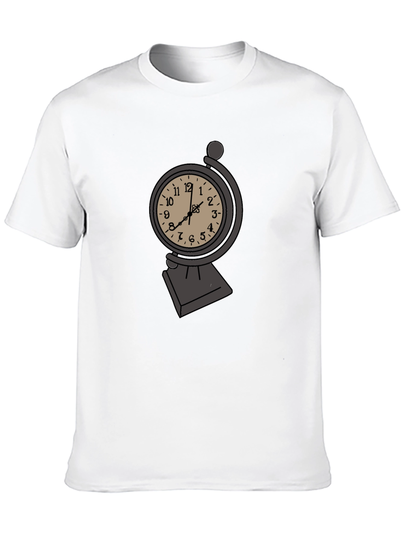 Black Antique Clock Globe Men's Black T-Shirt view 10