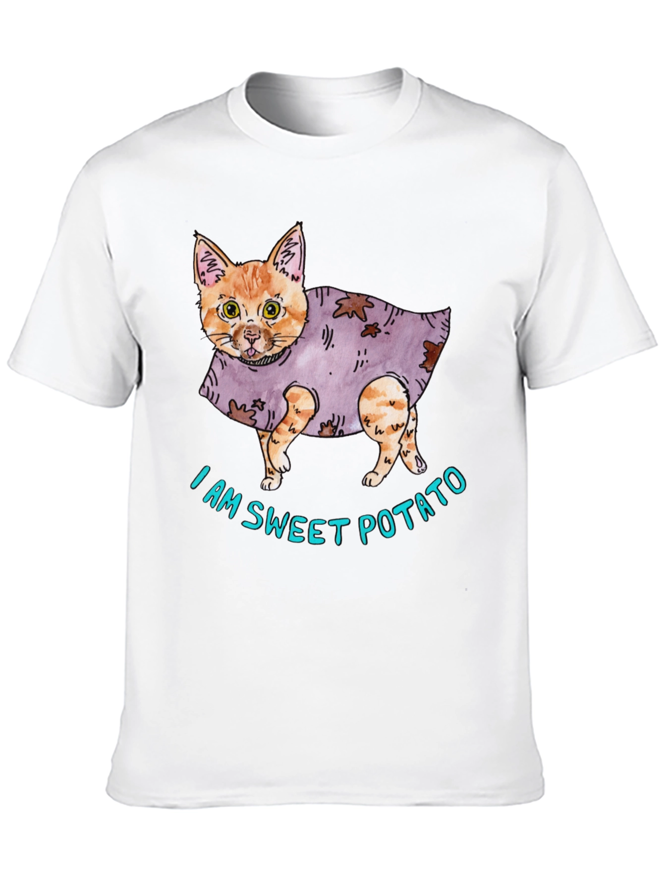 Black Sweet Potato Cat Graphic T-Shirt view 10