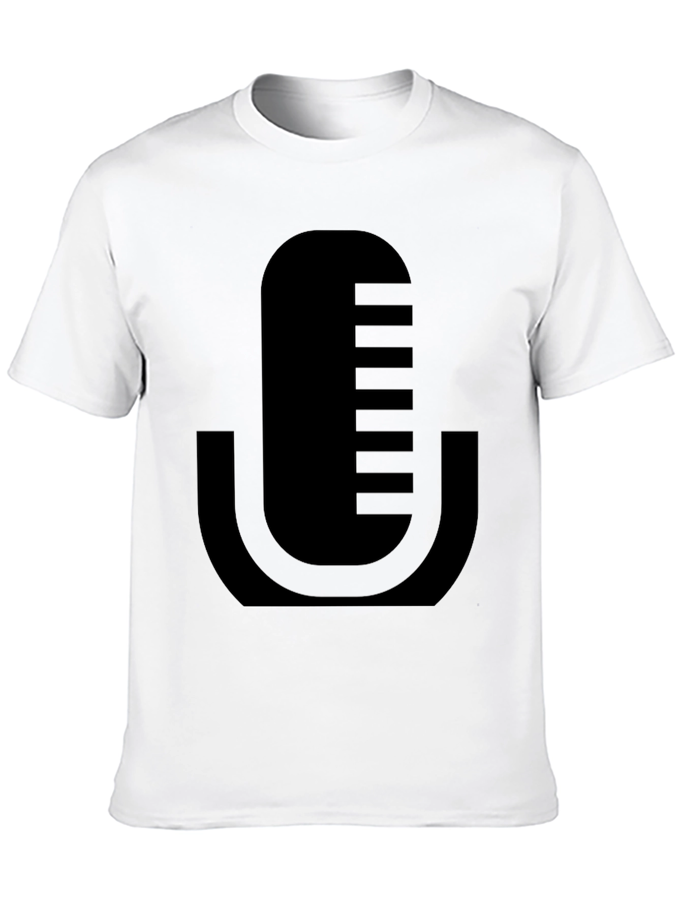 Black Modern Microphone Graphic T-Shirt - Black view 10