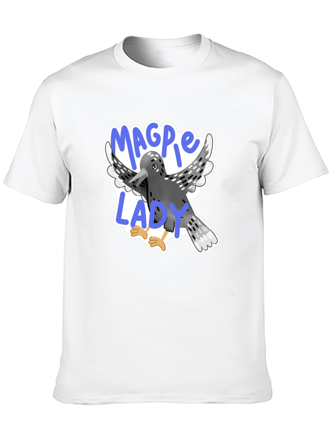 Black Magpie Lady Graphic Tee - Bird Lover T-Shirt view 10