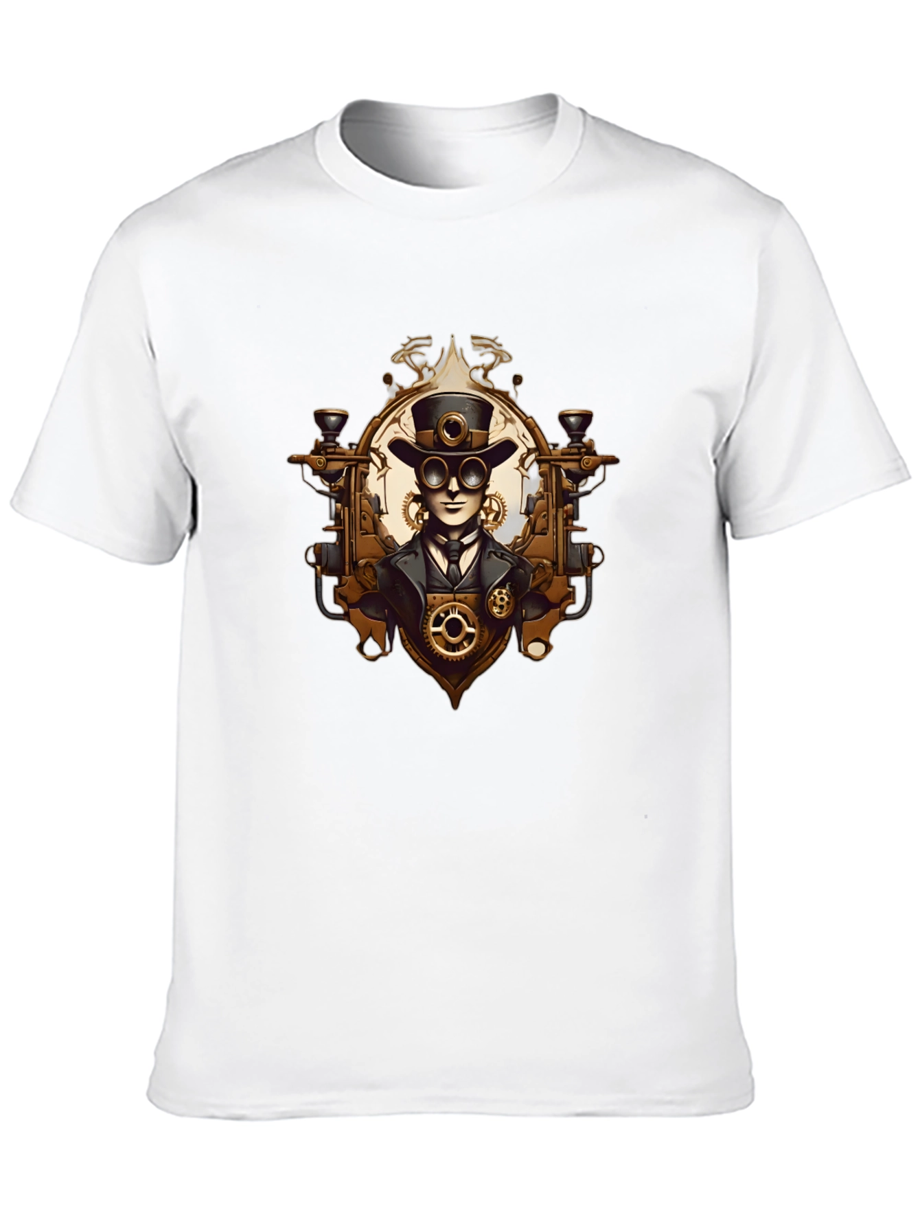 Black Steampunk Gentleman Graphic Tee - Gear Up Your Style! view 10