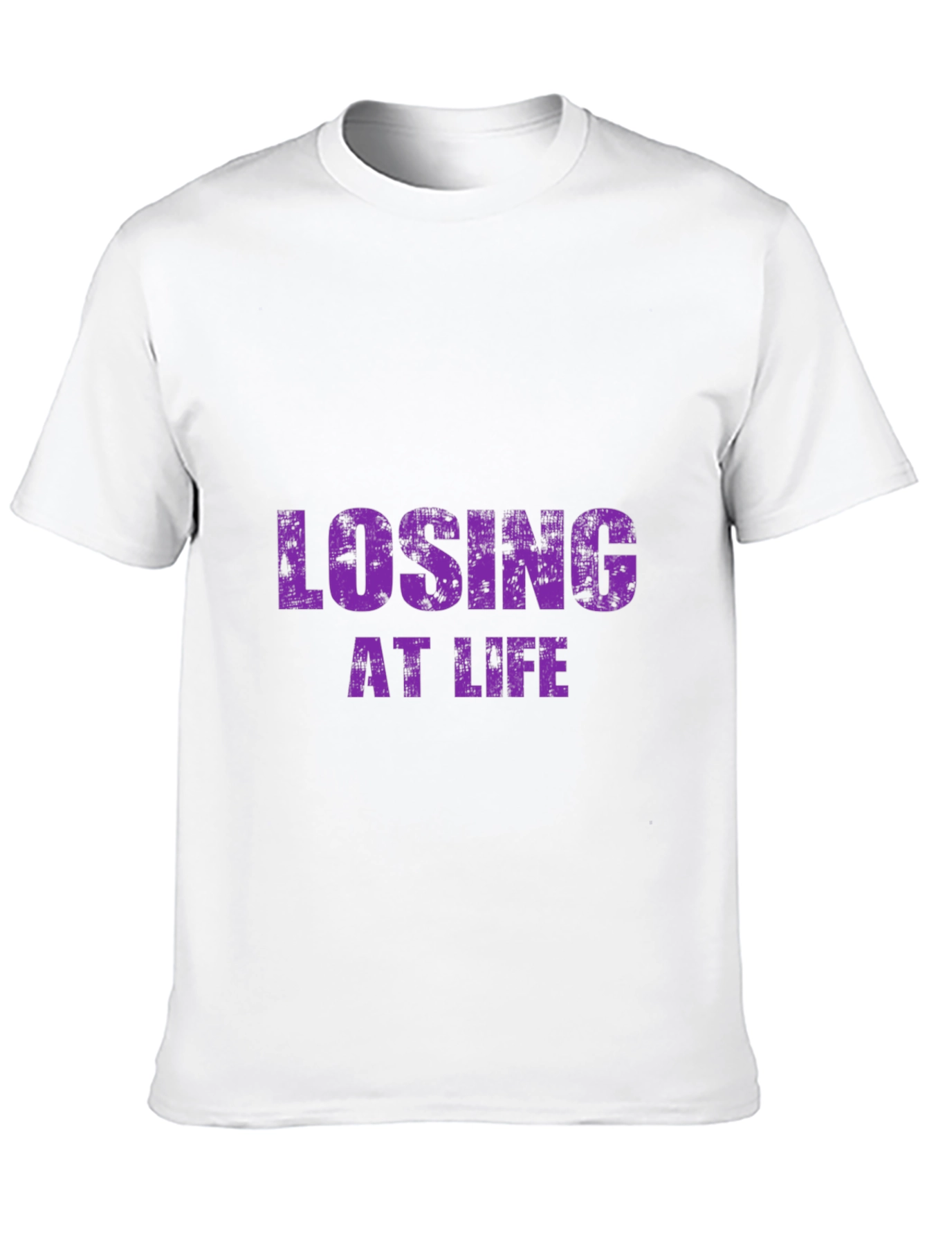 Black Losing at Life Funny Graphic Tee - Black T-Shirt view 10