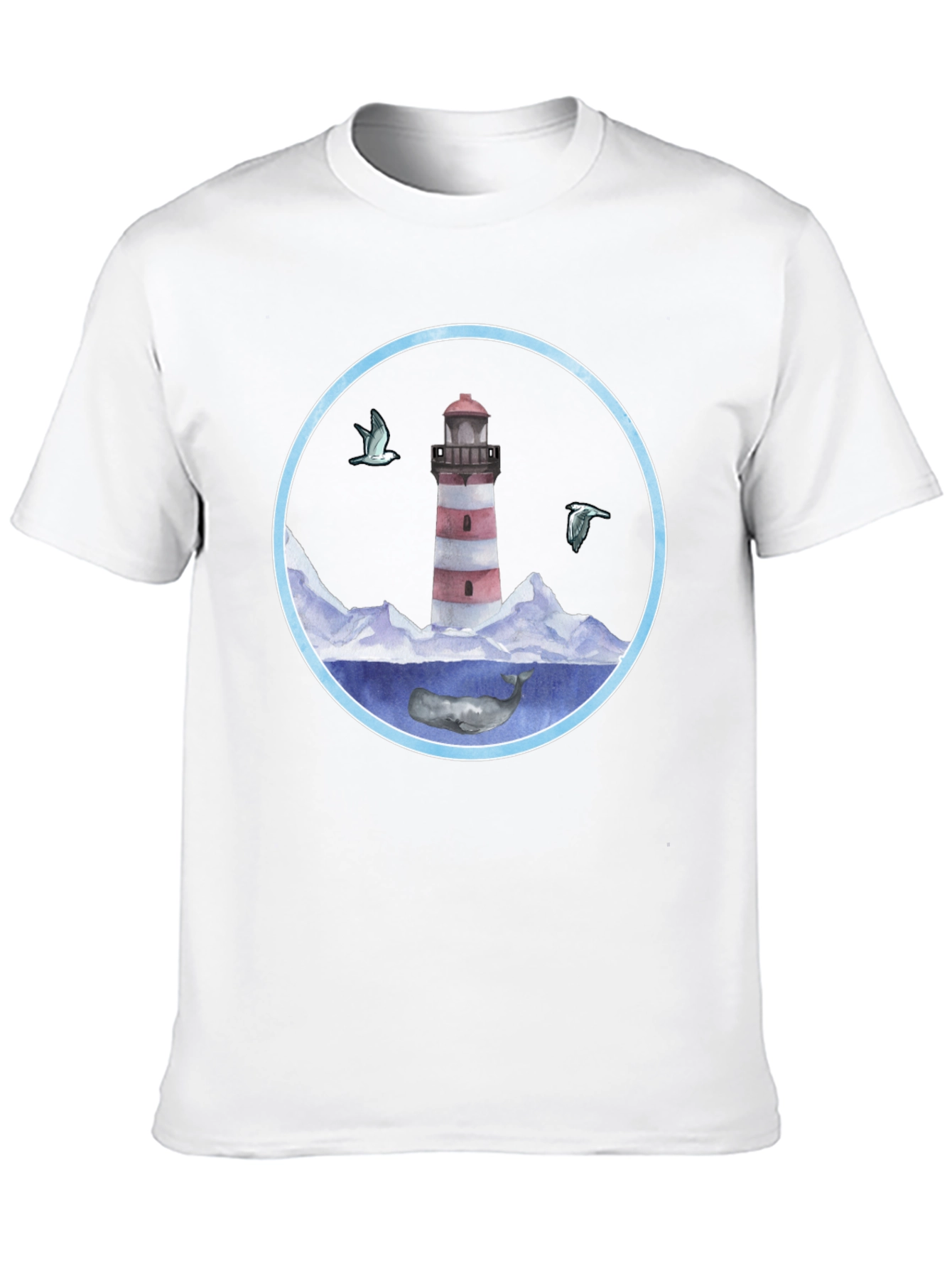 Black Lighthouse & Whale Graphic T-Shirt view 10