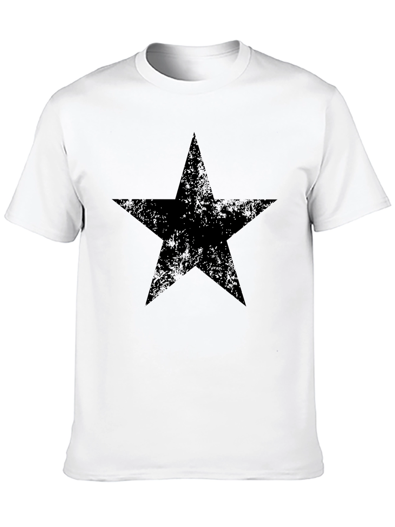 Black Distressed Star Graphic Black T-Shirt view 10