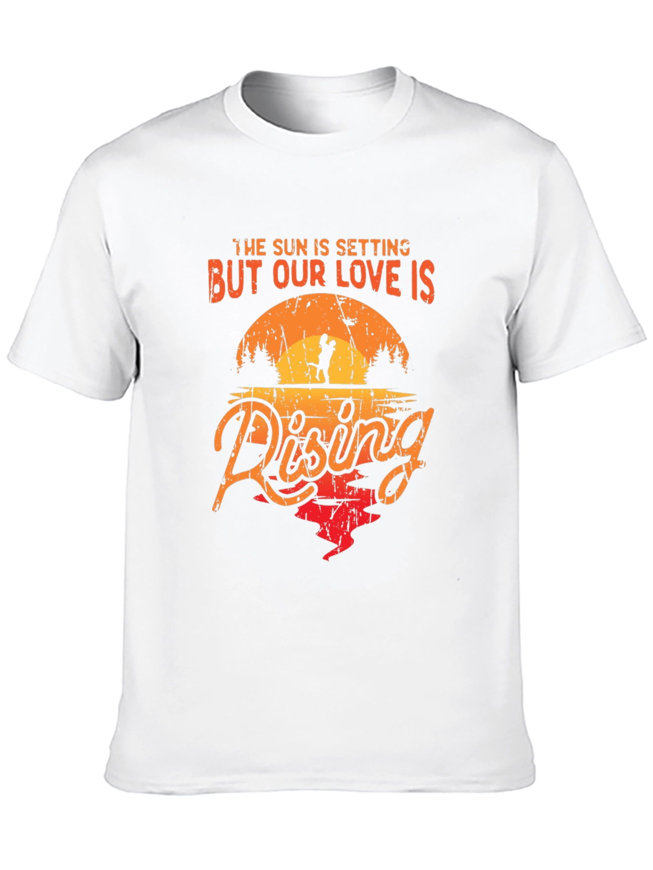 Black Romantic Sunset Couple Graphic Tee view 10