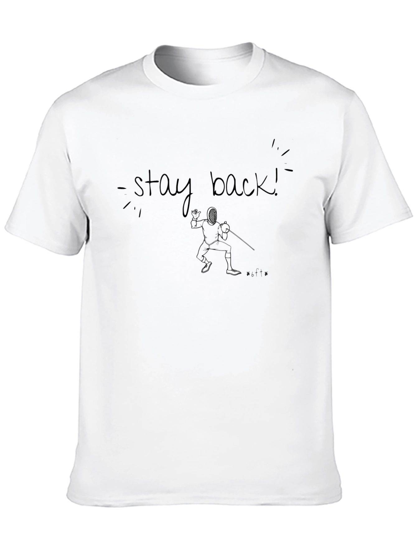 Black Stay Back Fencing Graphic Tee - Black view 10