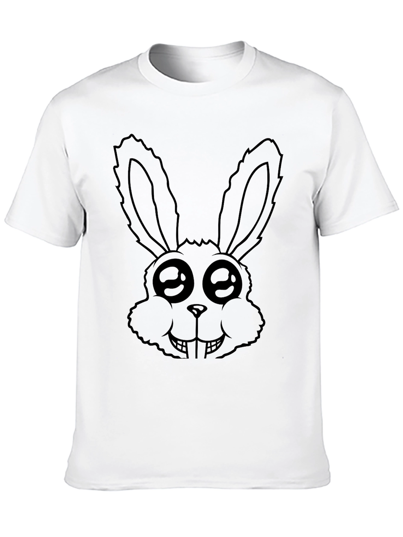 Black Creepy Cute Bunny Graphic Tee - Black Cotton view 10