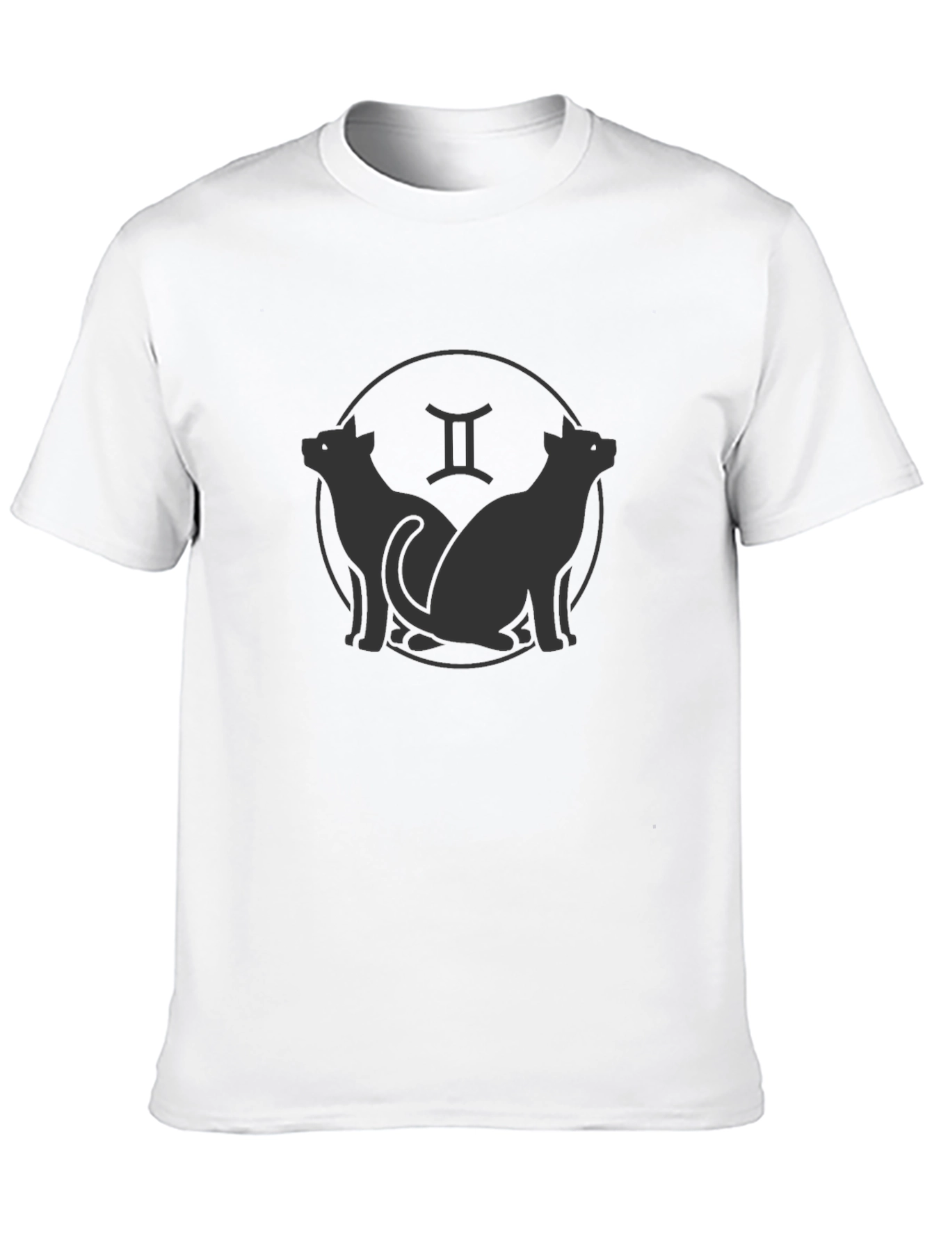 Black Gemini Cat Zodiac Graphic Tee - Black view 10