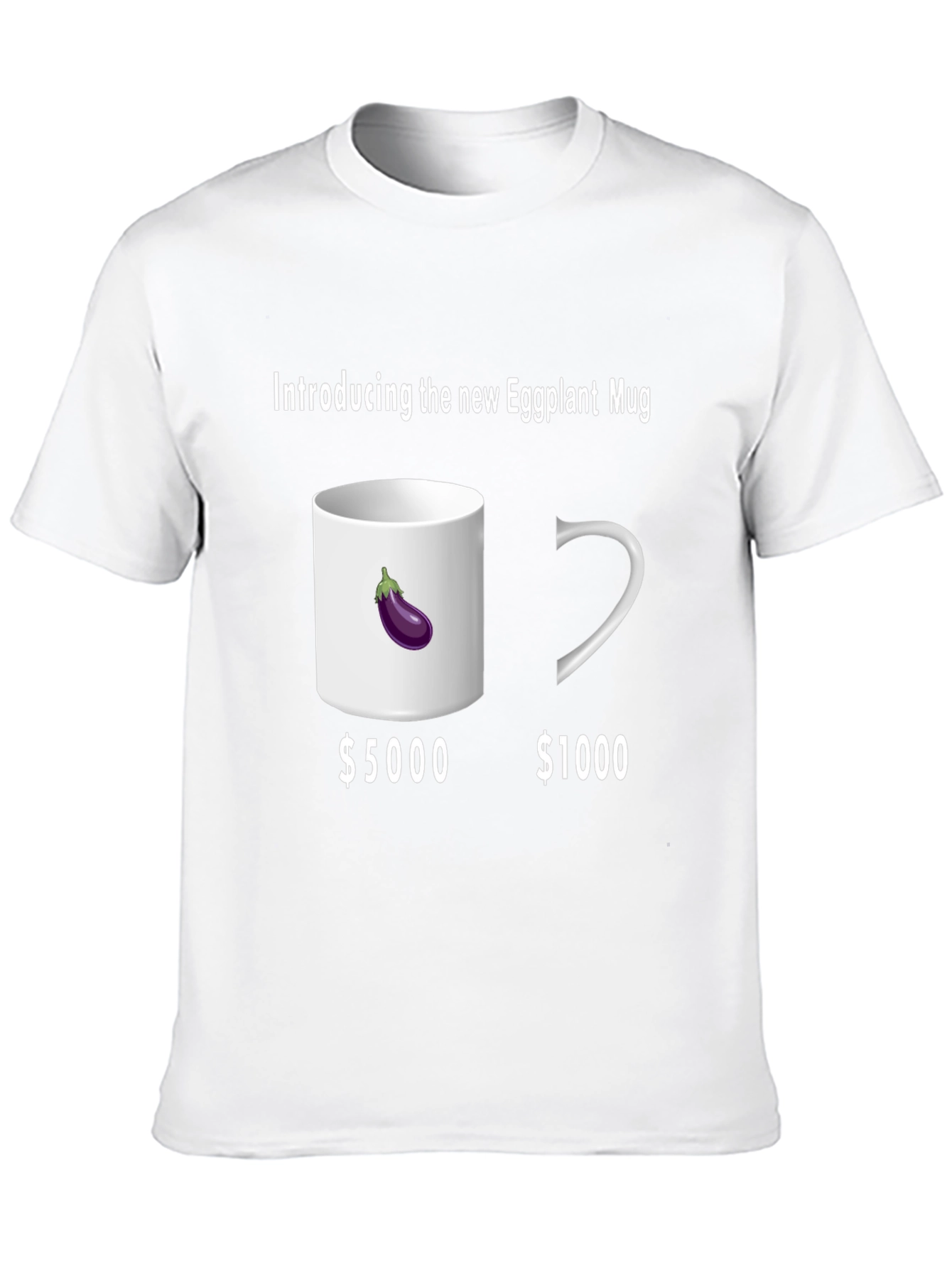 Black Eggplant Mug T-Shirt - Humorous Design view 10