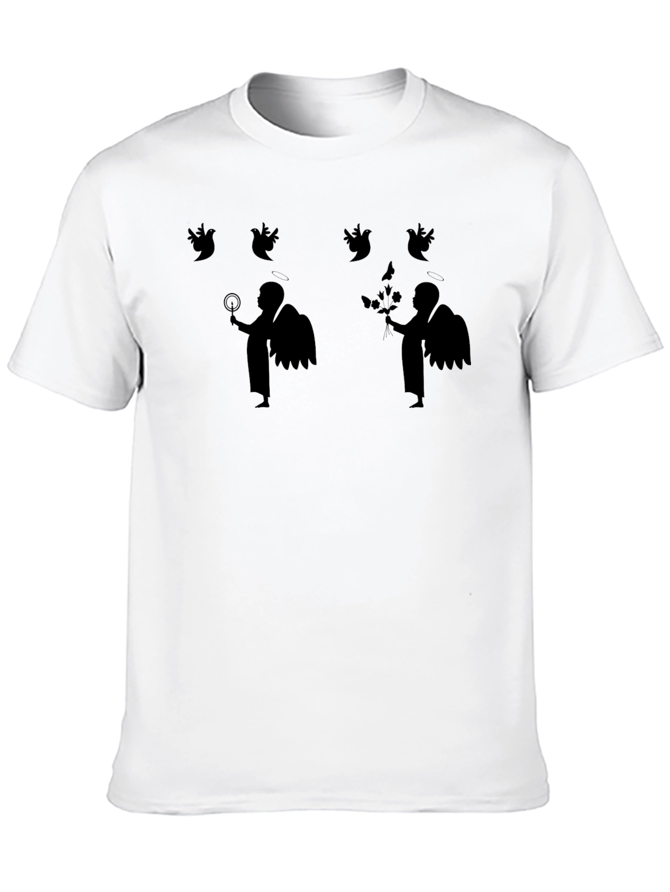 Black Angel Graphic T-Shirt - Black, Unique Design view 10