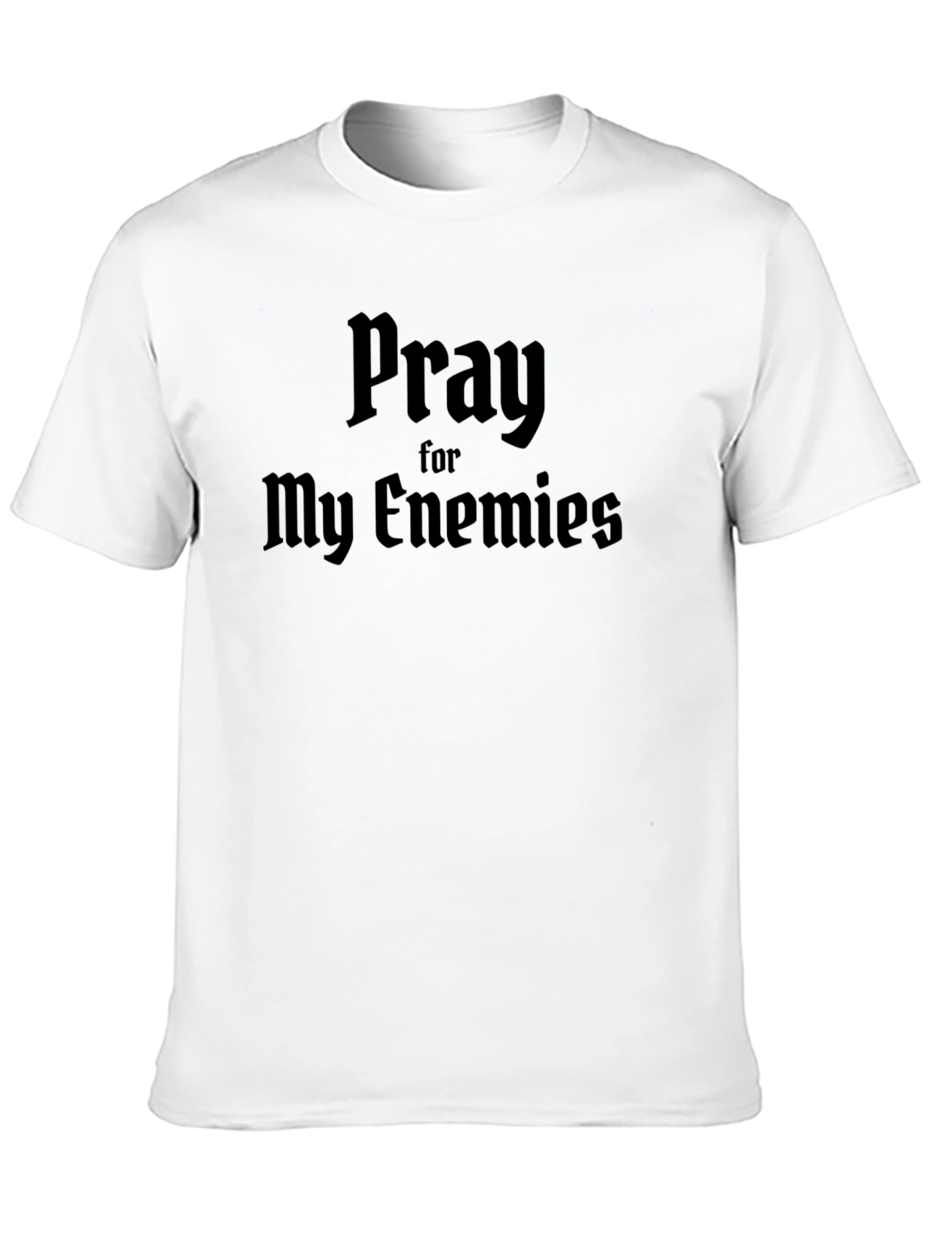Black Pray For My Enemies Black Graphic T-Shirt view 10