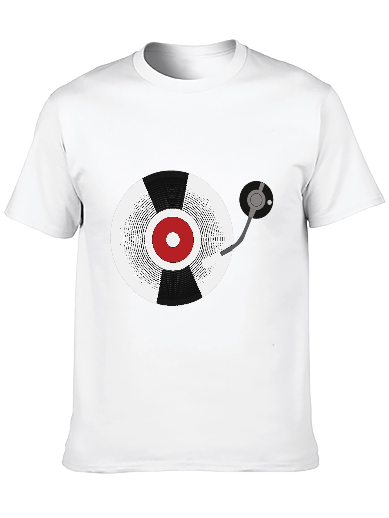 Black Retro Vinyl Record Graphic Tee - Black view 10
