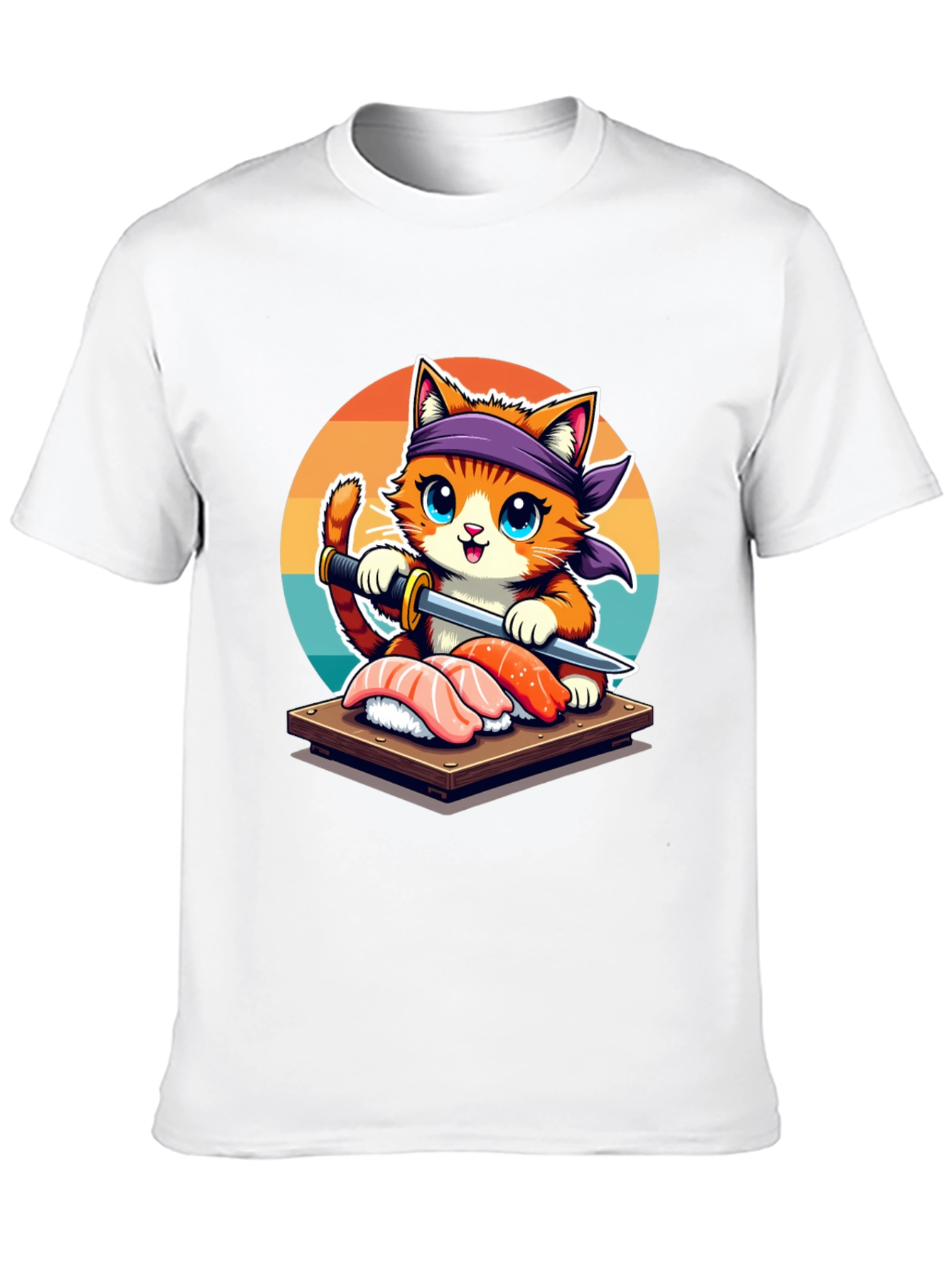 Black Sushi Cat T-Shirt - Cute Japanese Style Tee view 10