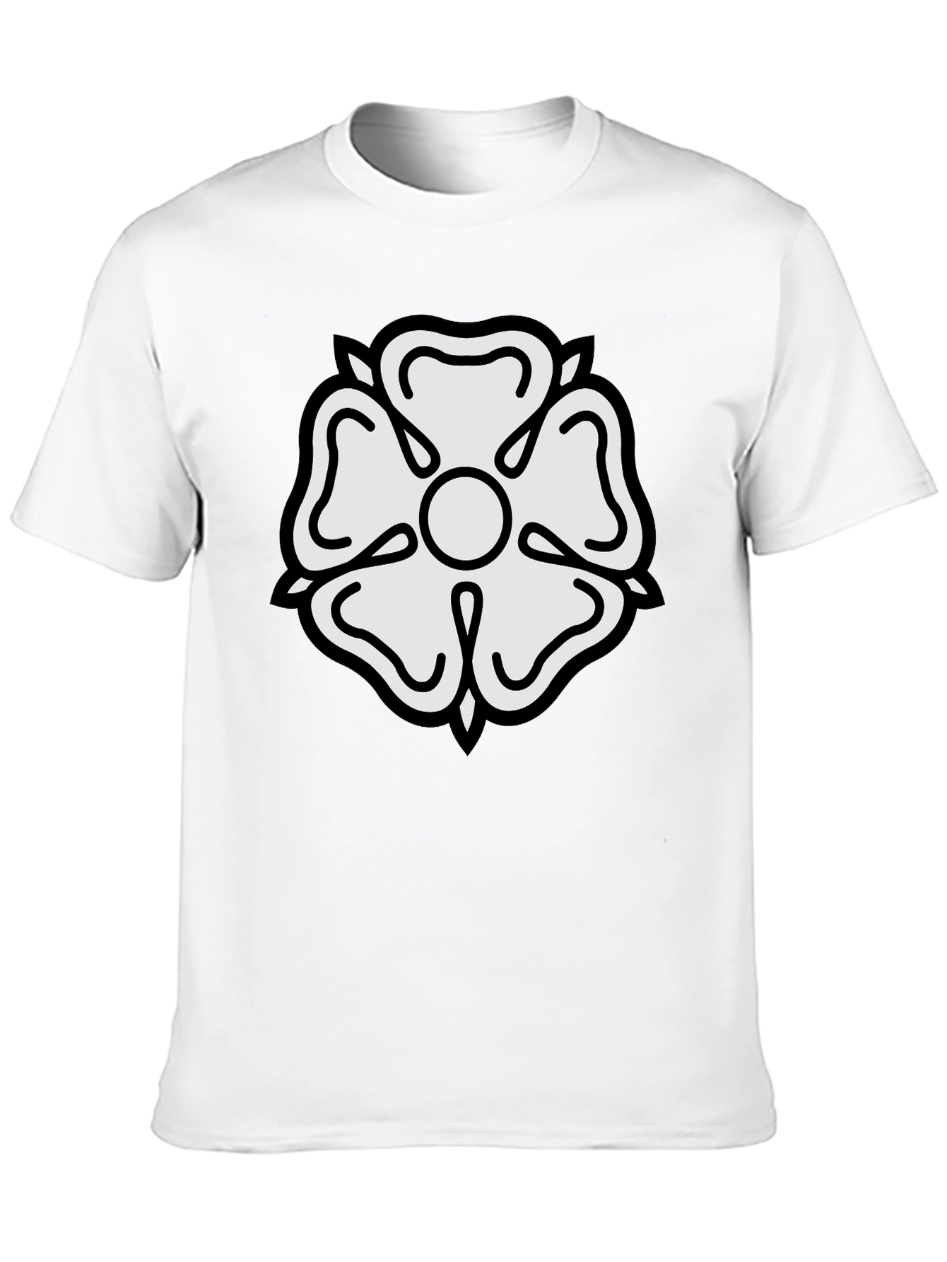 Black Black T-Shirt with White Floral Design view 10