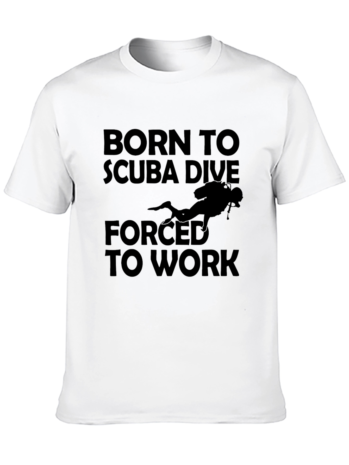 Black Scuba Dive T-Shirt - Born to Dive, Forced to Work view 10