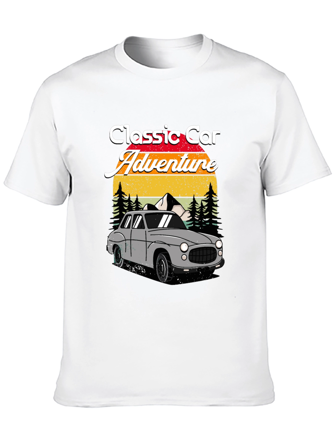 Black Classic Car Adventure T-Shirt view 10
