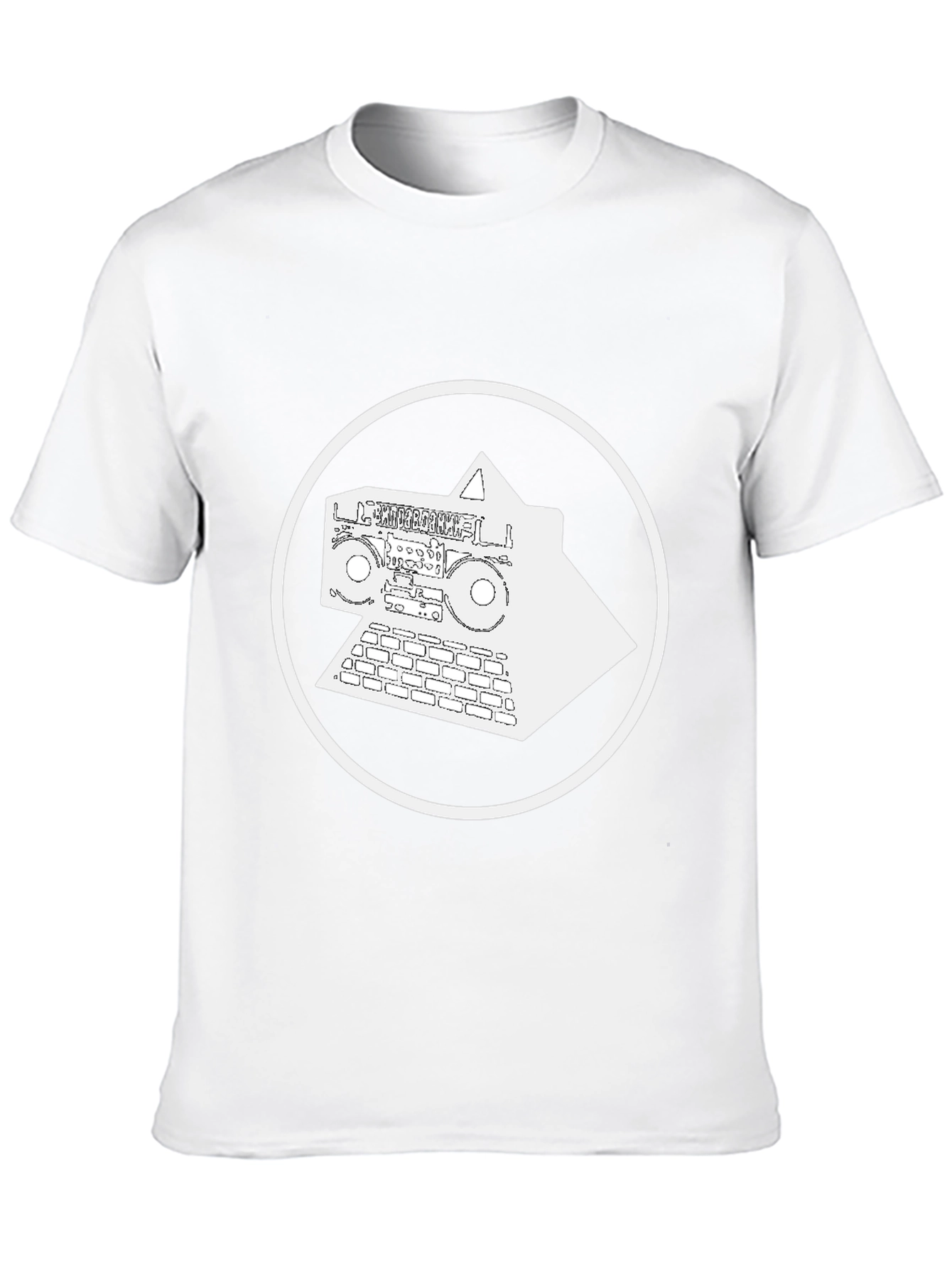 Black Retro Boombox Pyramid Graphic Tee - Black view 10