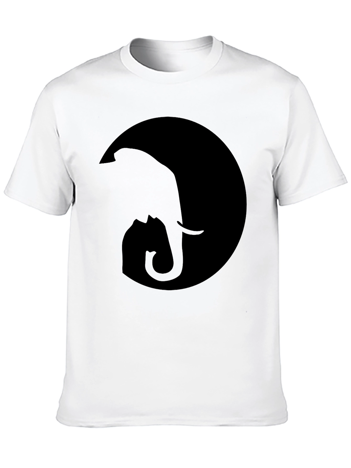 Black Elephant Moon Graphic Tee - Stylish Black Cotton T-Shirt view 10