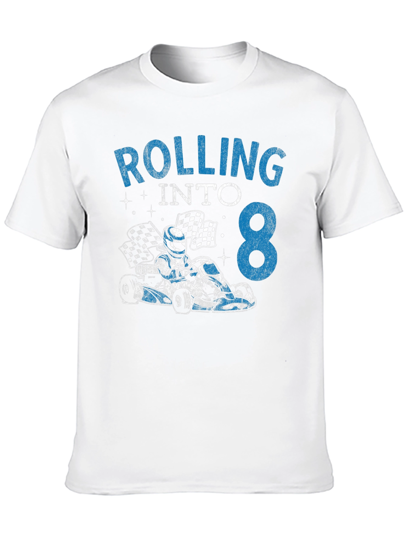 Black Rolling Into 8 Birthday Kart Racing T-Shirt view 10