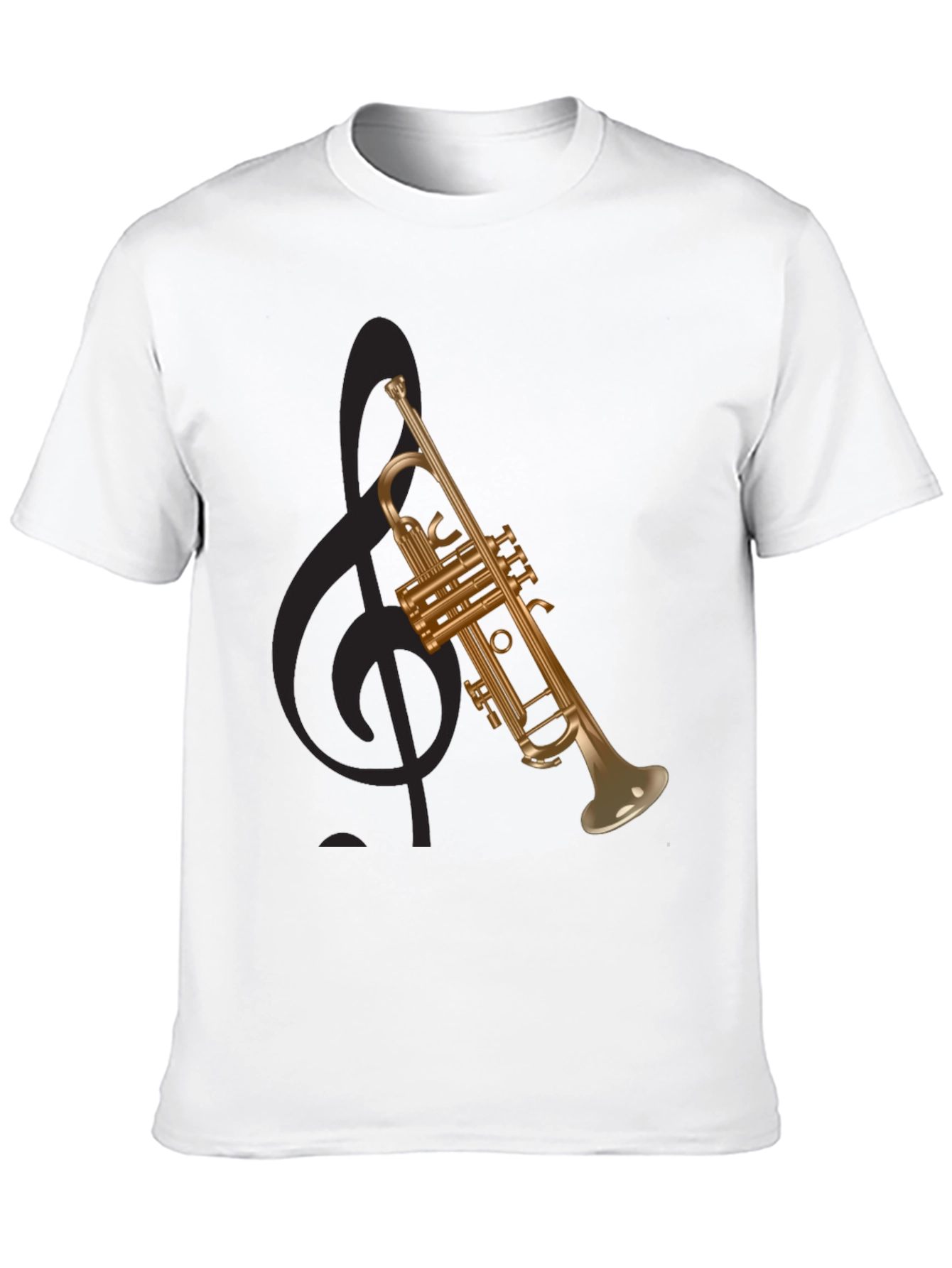 Black Trumpet Graphic Tee - Musical Instrument T-Shirt view 10