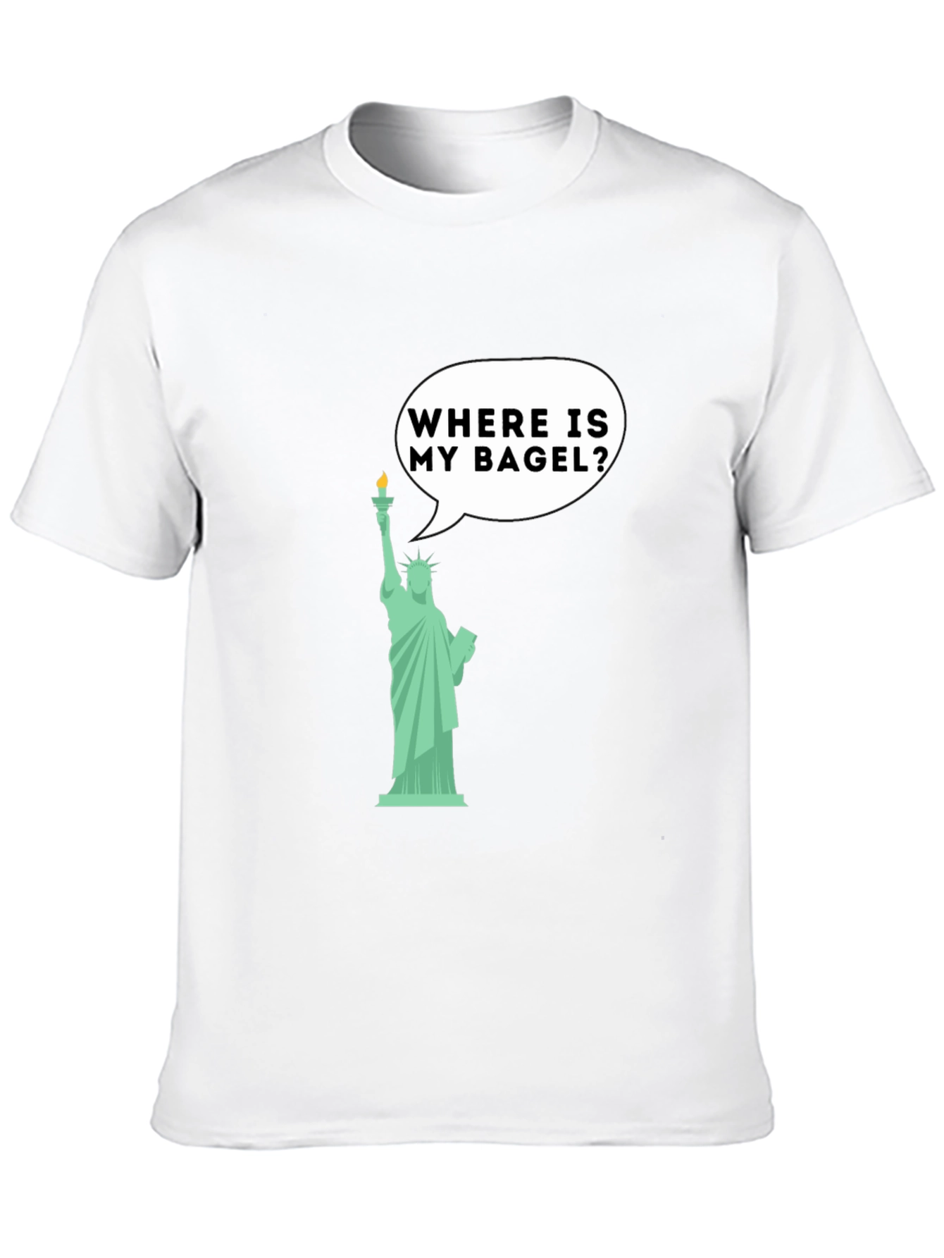 Black Funny Statue of Liberty Bagel Graphic T-Shirt view 10