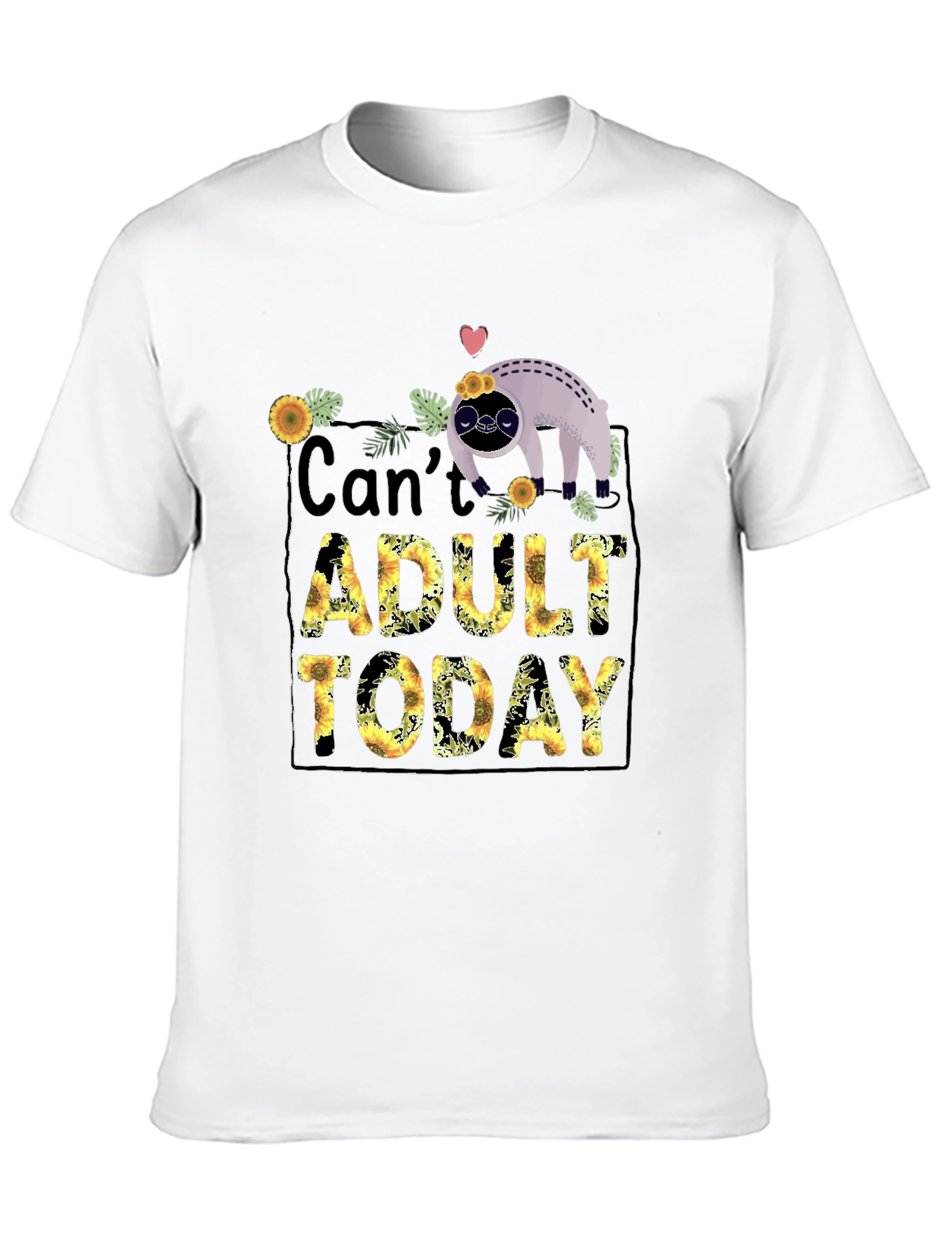 Black Can't Adult Today Sloth Graphic Tee view 10