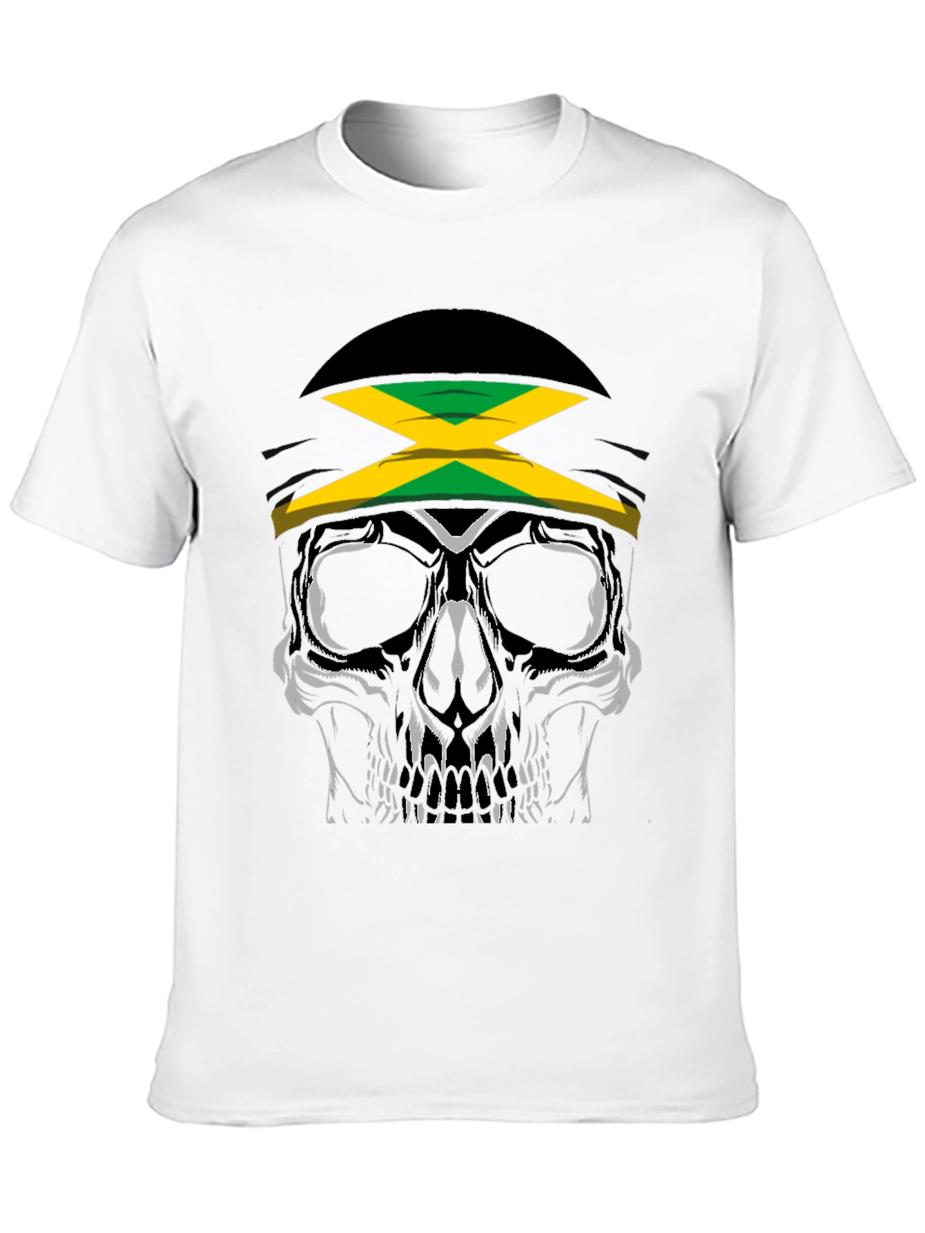 Black Jamaican Skull Graphic T-Shirt view 10