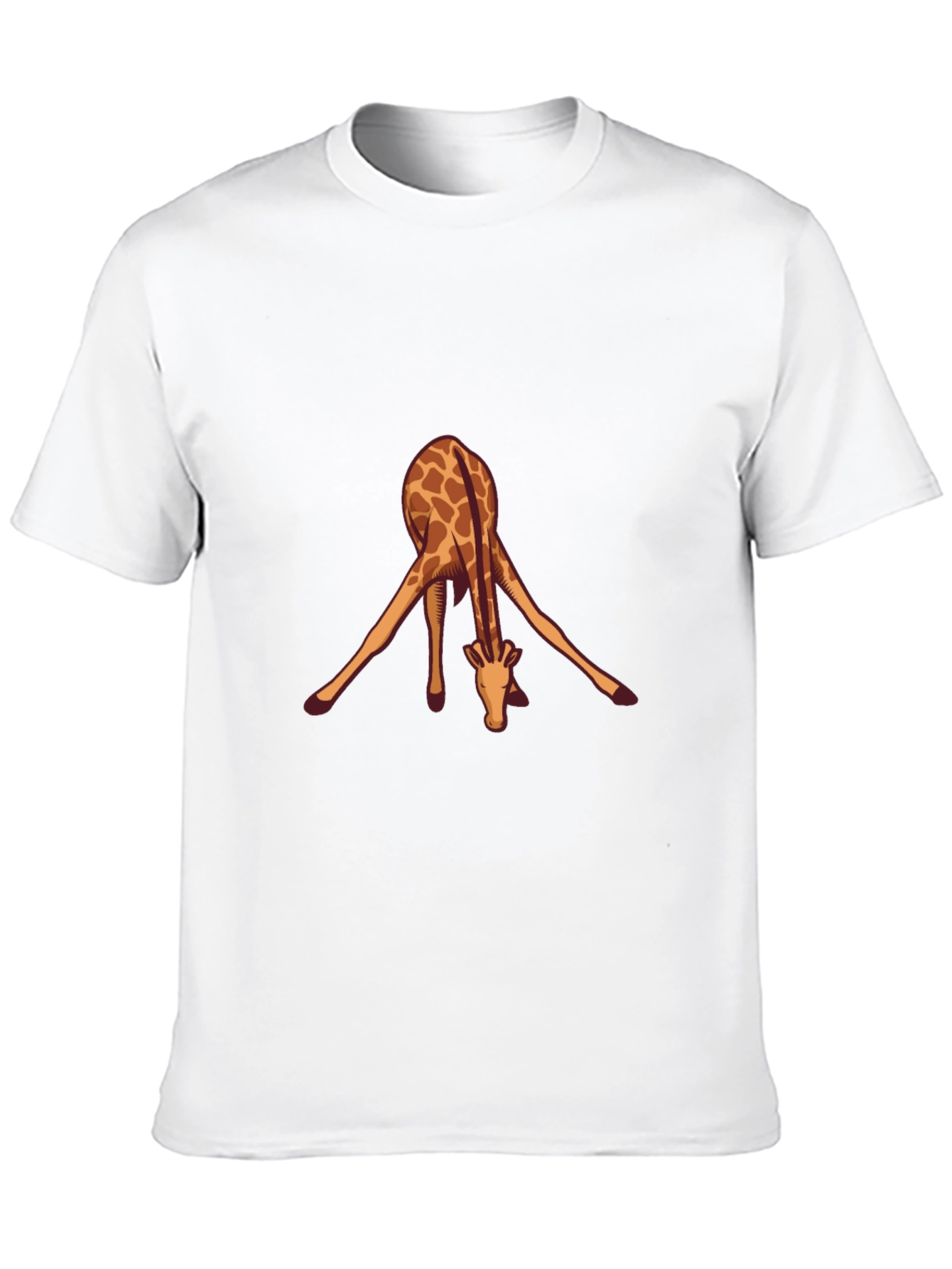 Black Giraffe Yoga Pose Black T-Shirt view 10