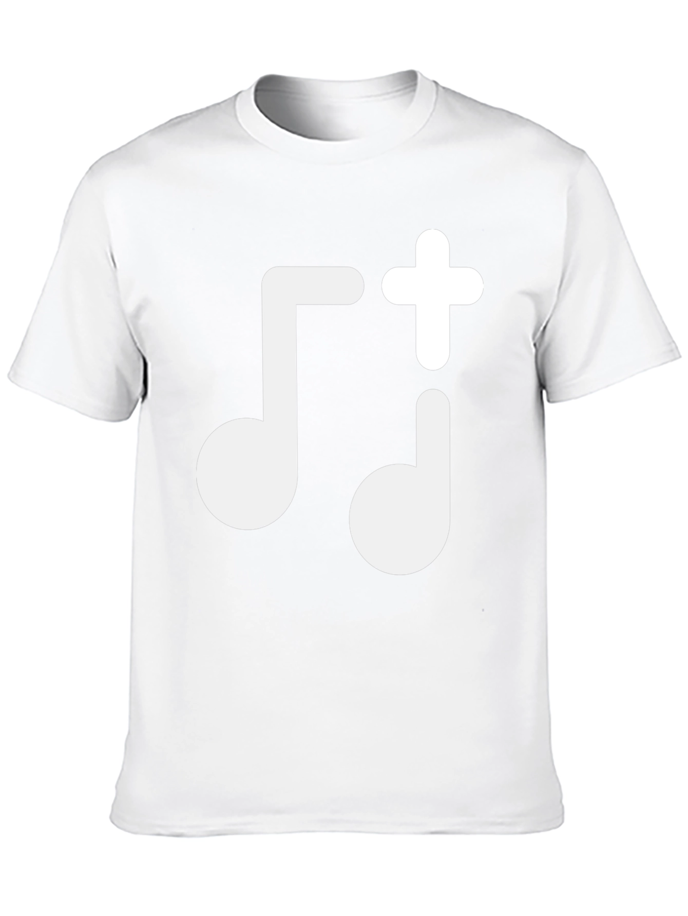Black Music Note Plus Sign Black T-Shirt view 10