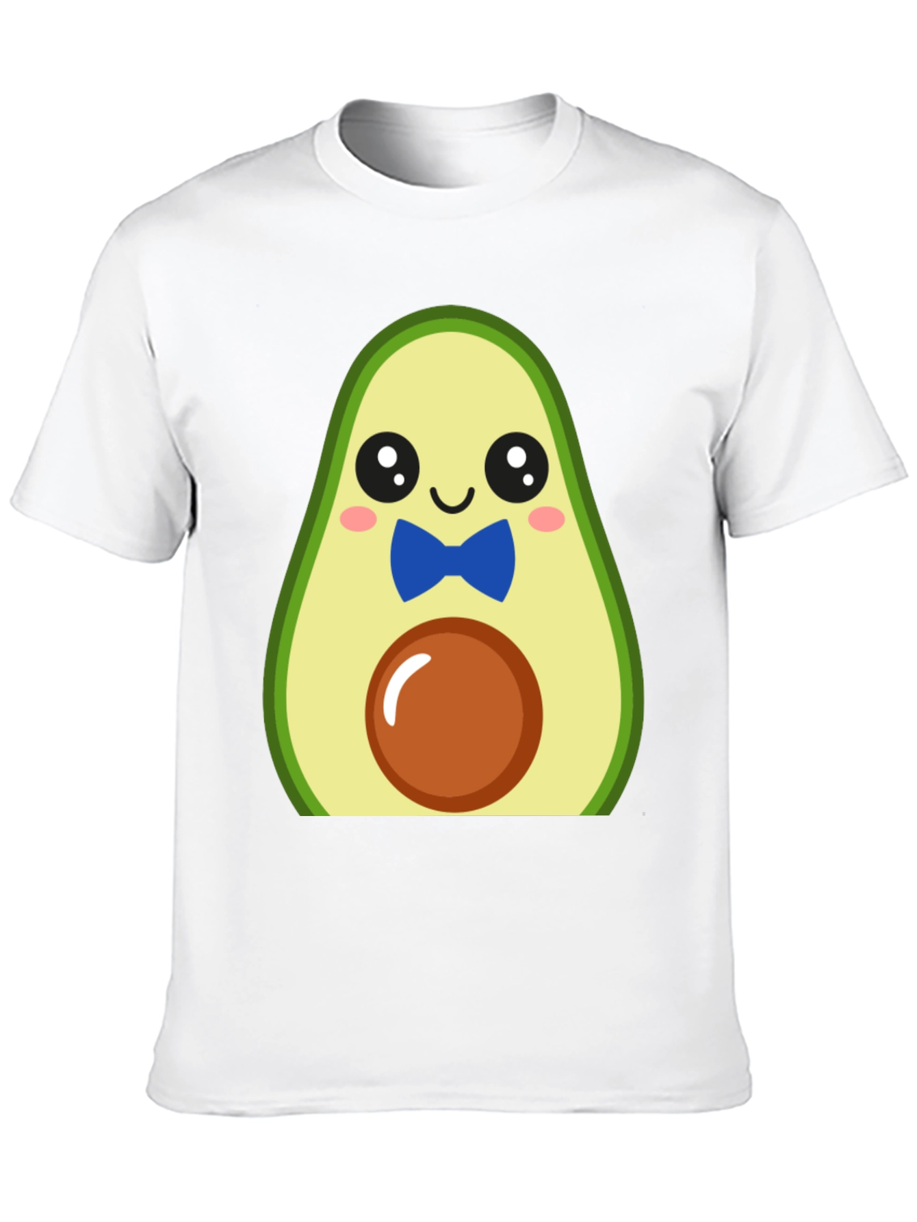 Black Cute Avocado Cartoon T-Shirt - Men's Black Tee view 10