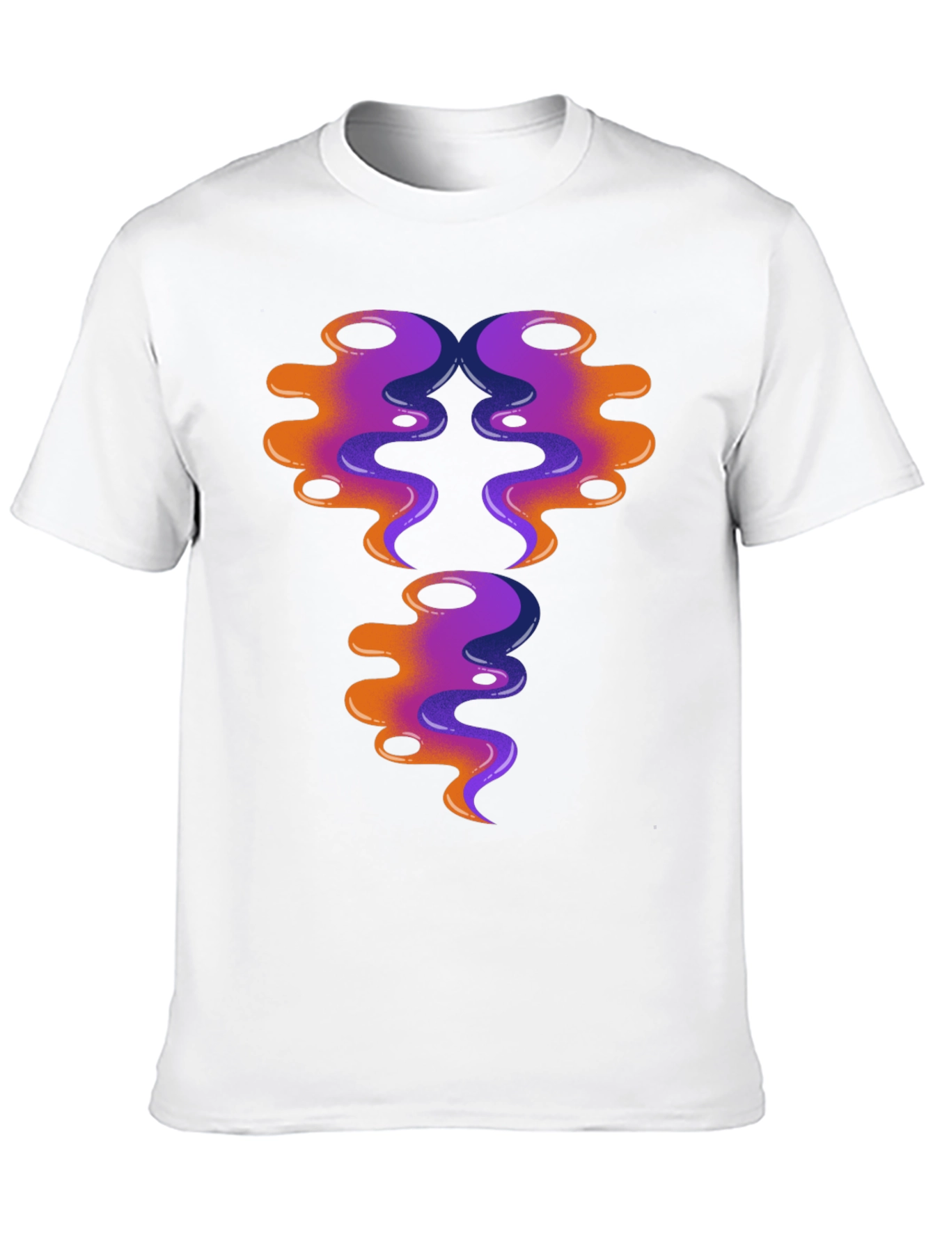 Black Abstract Swirl Design Graphic Tee - Black Cotton view 10