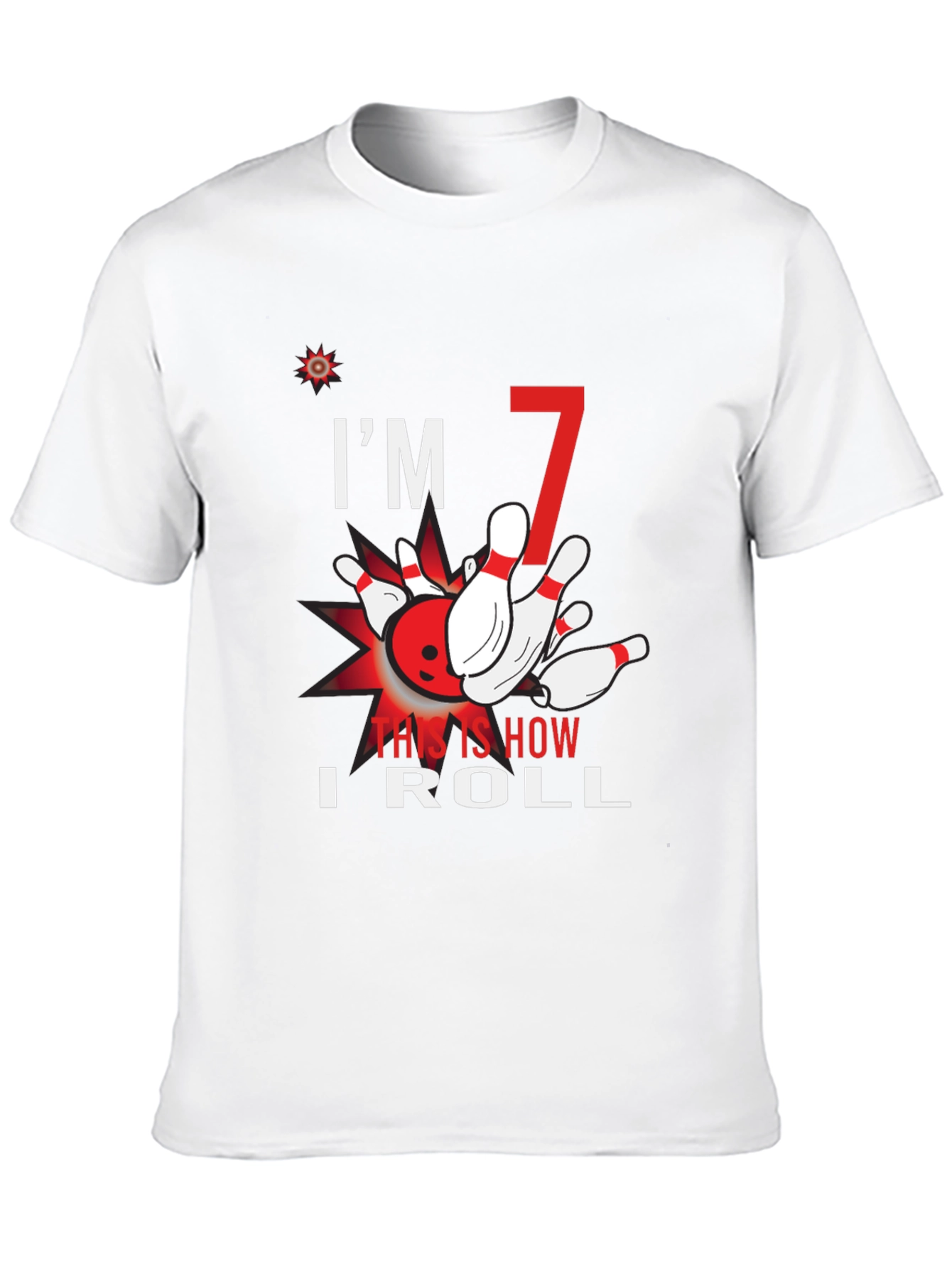 Black I'm 7 This Is How I Roll Bowling T-Shirt view 10