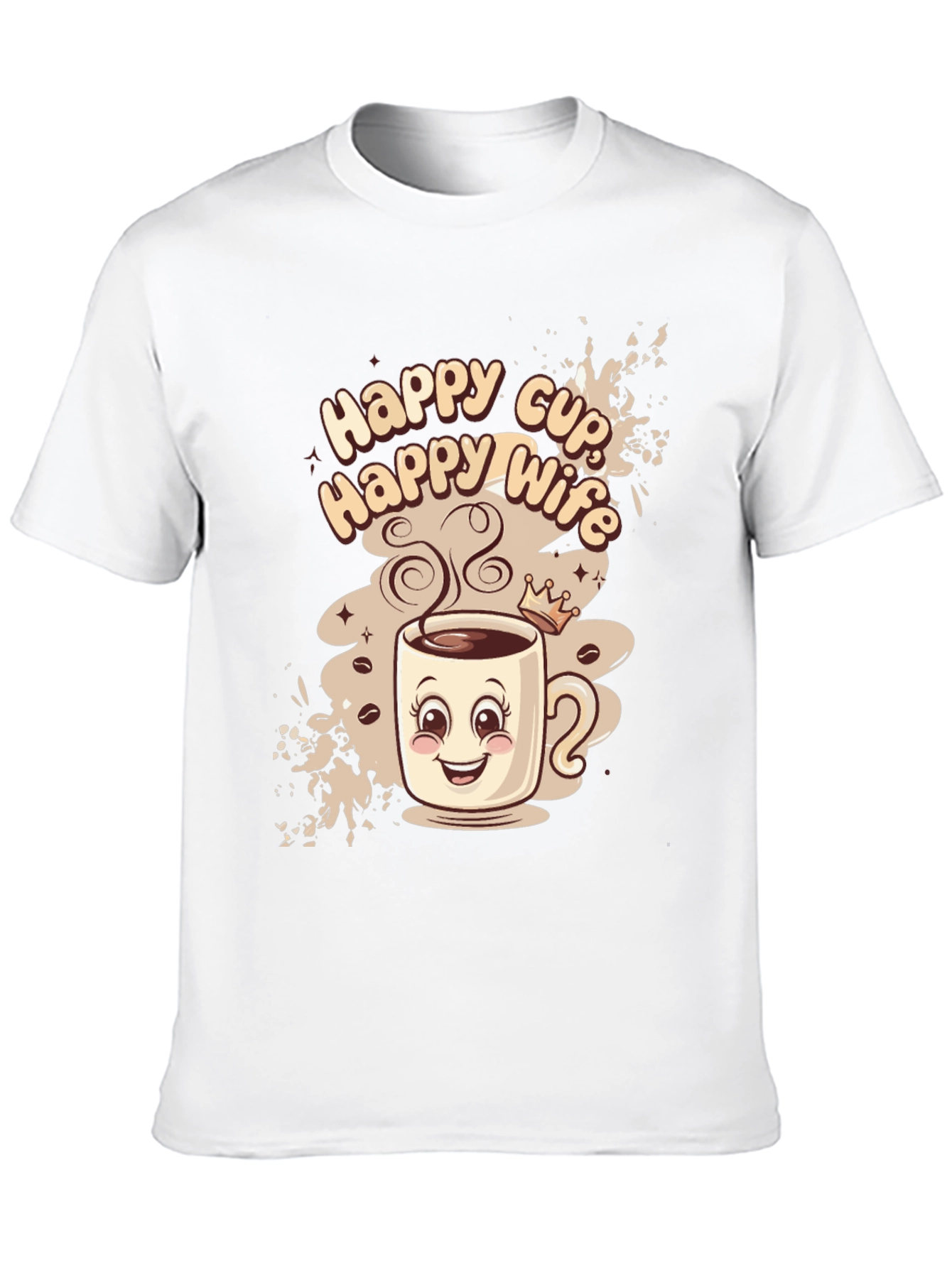Black Happy Cup Happy Wife Black Graphic Tee view 10
